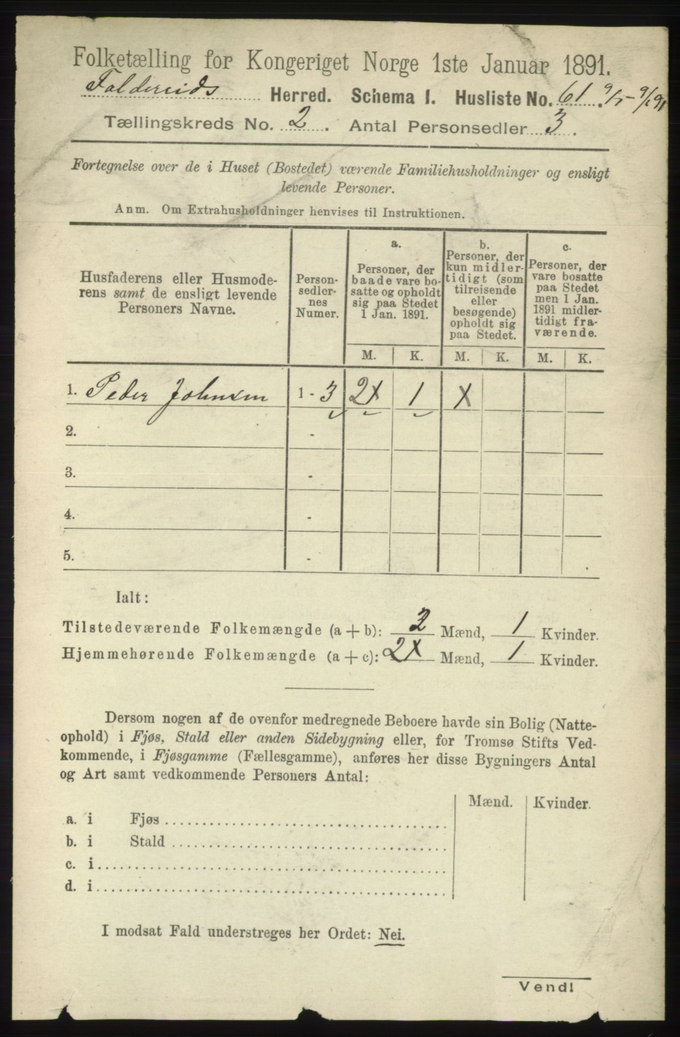 RA, Folketelling 1891 for 1753 Foldereid herred, 1891, s. 854