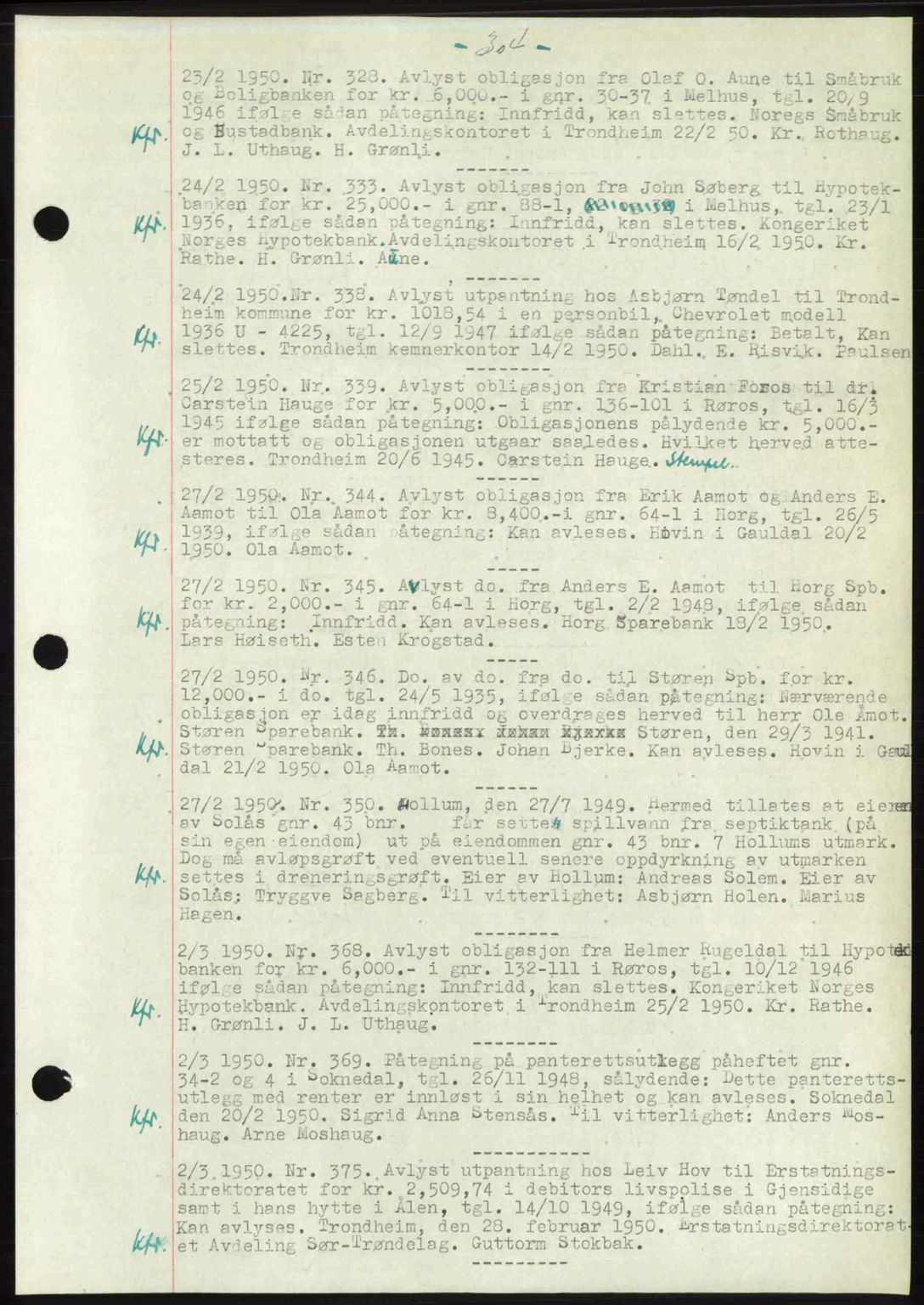 Gauldal sorenskriveri, SAT/A-0014/1/2/2C: Pantebok nr. A9, 1949-1950, Dagboknr: 328/1950