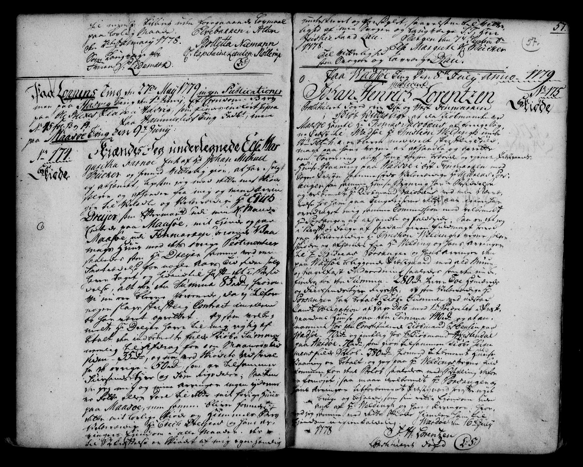 Finnmark sorenskriveri, SATØ/S-0053/G/Gb/L0001pb: Pantebok nr. 1, 1776-1794, s. 57