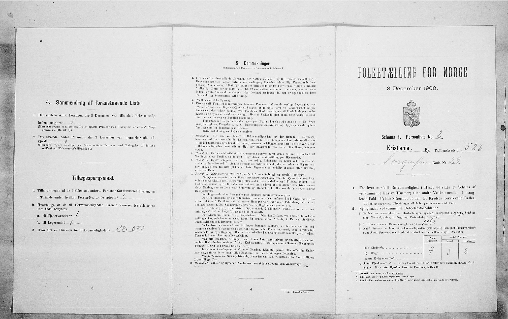 SAO, Folketelling 1900 for 0301 Kristiania kjøpstad, 1900, s. 88863