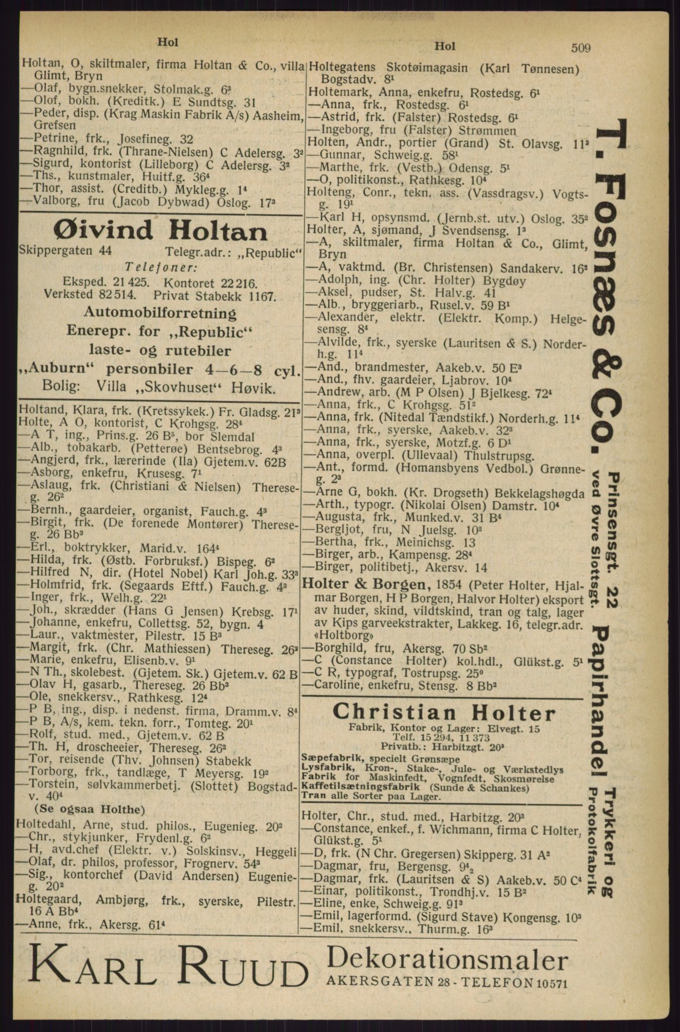 Kristiania/Oslo adressebok, PUBL/-, 1927, s. 509