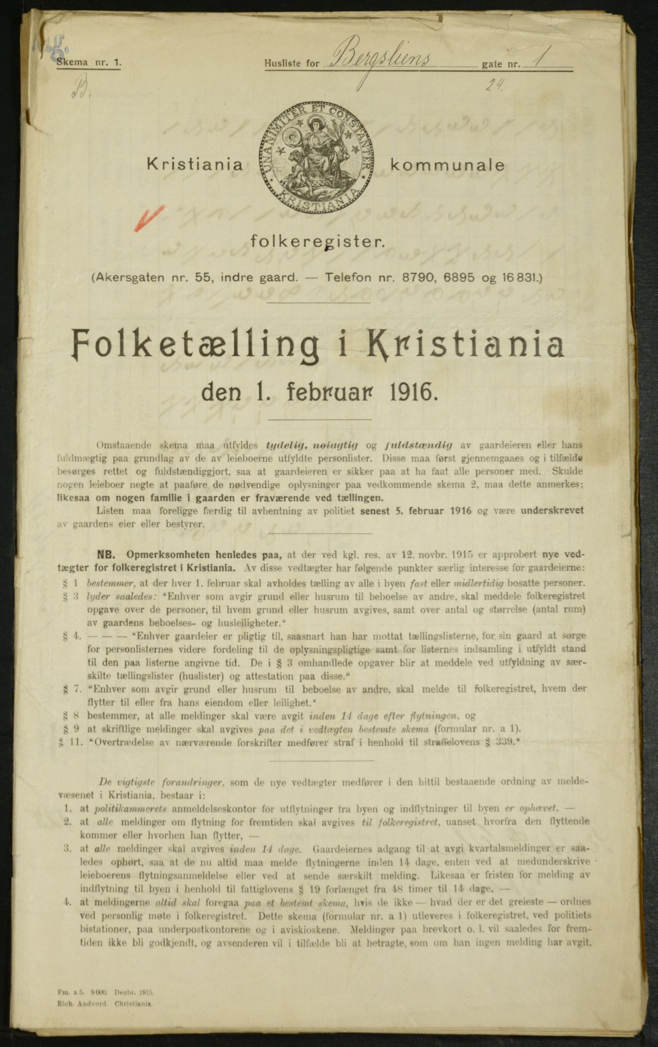 OBA, Kommunal folketelling 1.2.1916 for Kristiania, 1916, s. 4066