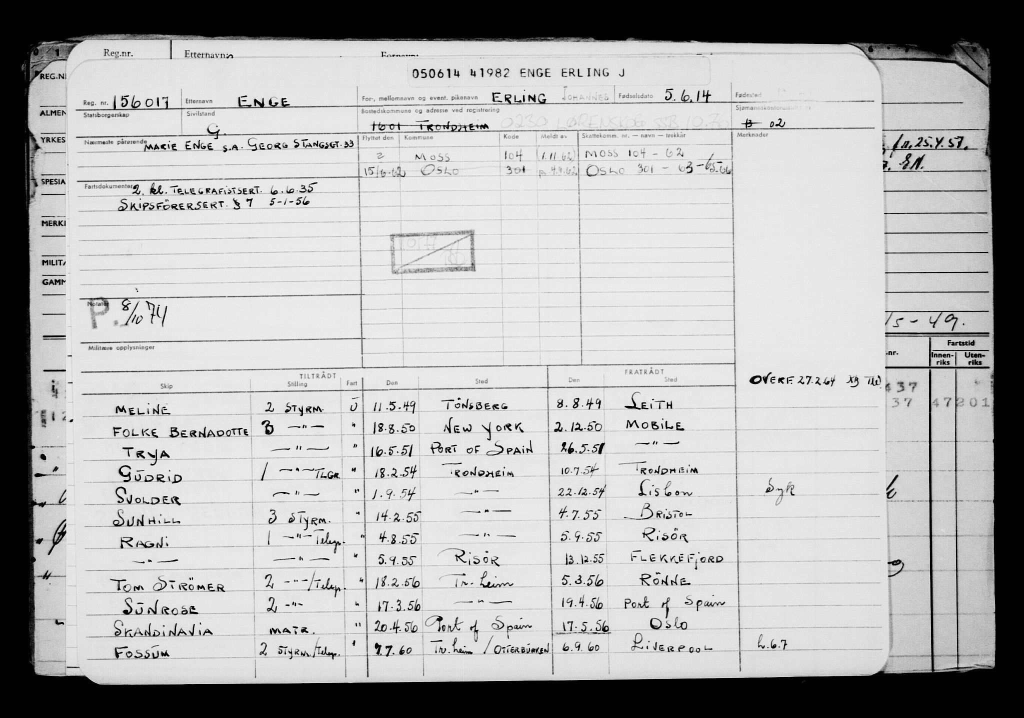 Direktoratet for sjømenn, AV/RA-S-3545/G/Gb/L0121: Hovedkort, 1914, s. 456