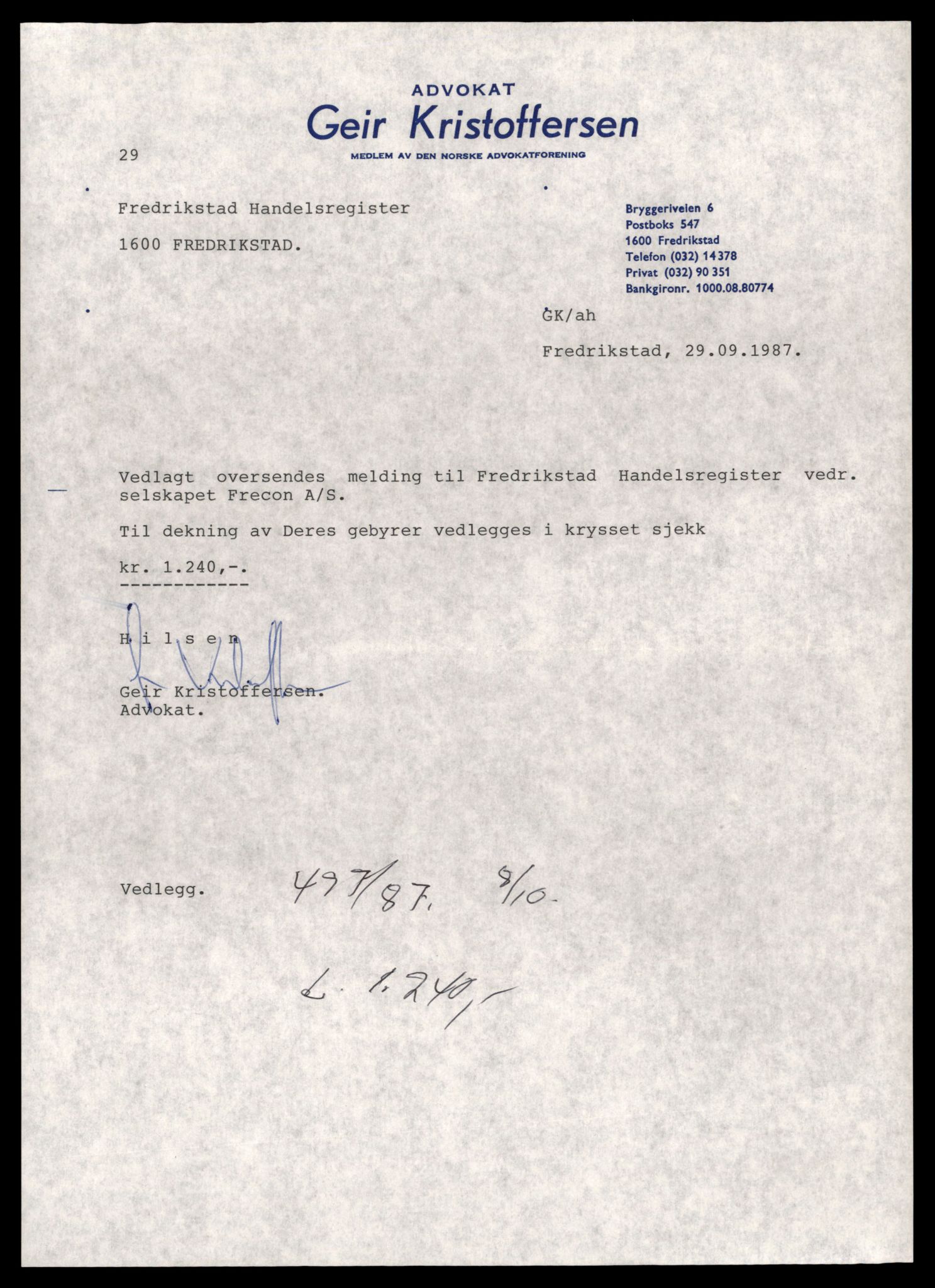Fredrikstad tingrett, AV/SAT-A-10473/K/Kb/Kbb/L0015: Enkeltmannsforetak, aksjeselskap og andelslag, Frec-Fredrikstad F, 1944-1990, s. 7