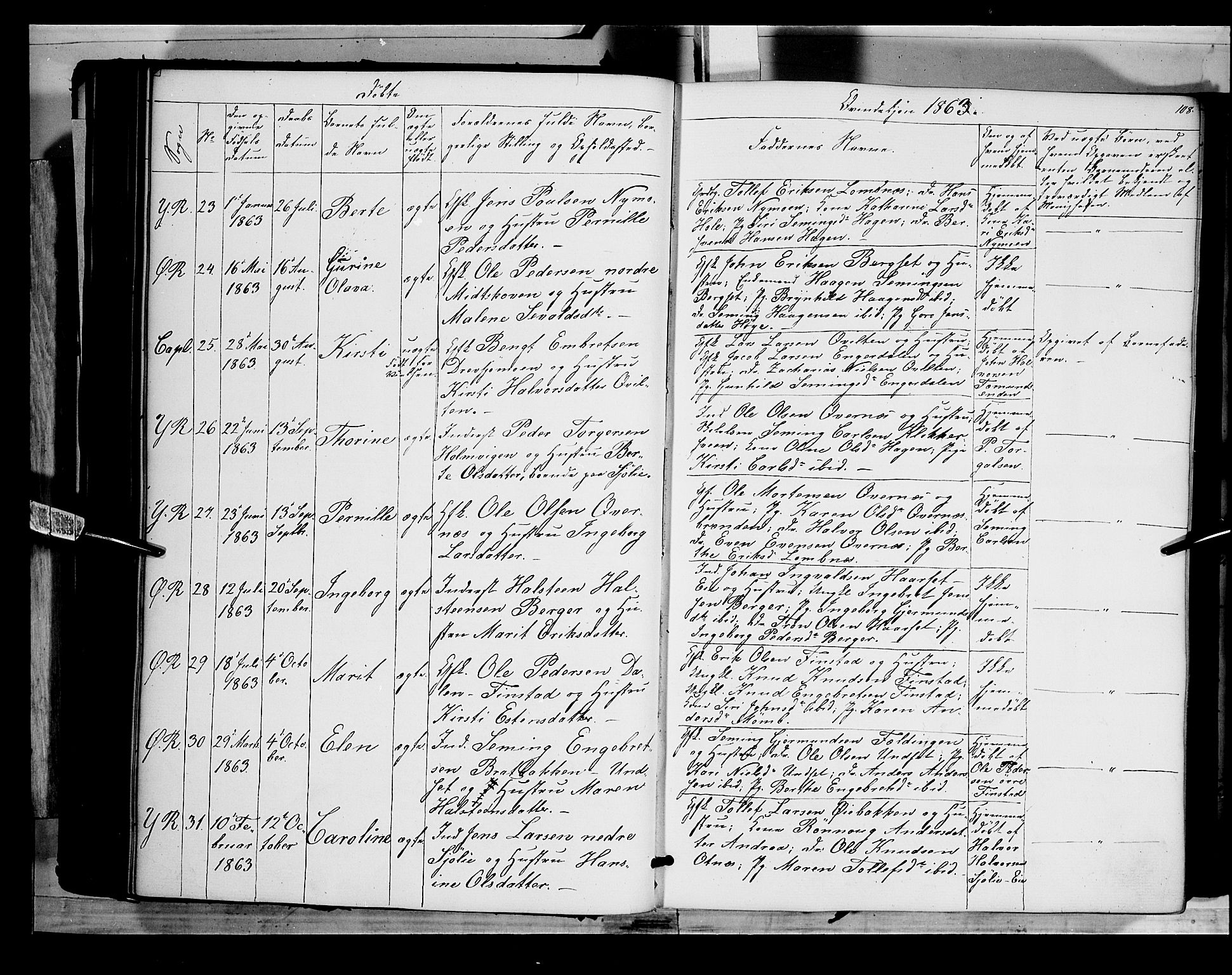 Rendalen prestekontor, AV/SAH-PREST-054/H/Ha/Haa/L0005: Ministerialbok nr. 5, 1853-1866, s. 108