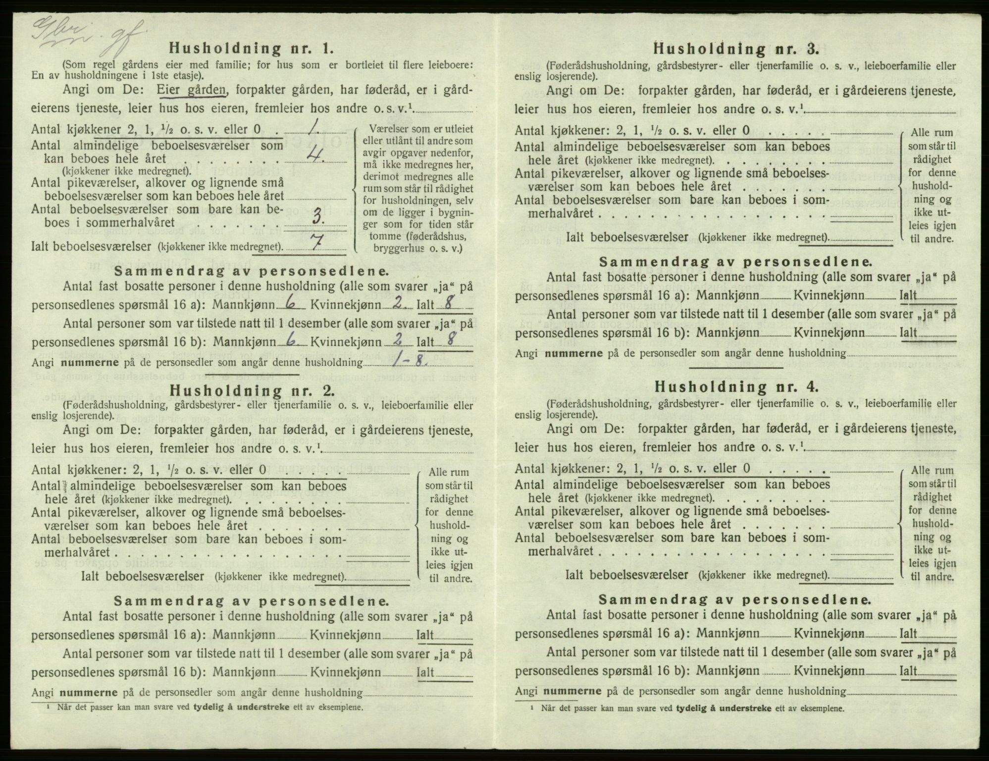 SAB, Folketelling 1920 for 1238 Kvam herred, 1920, s. 1403