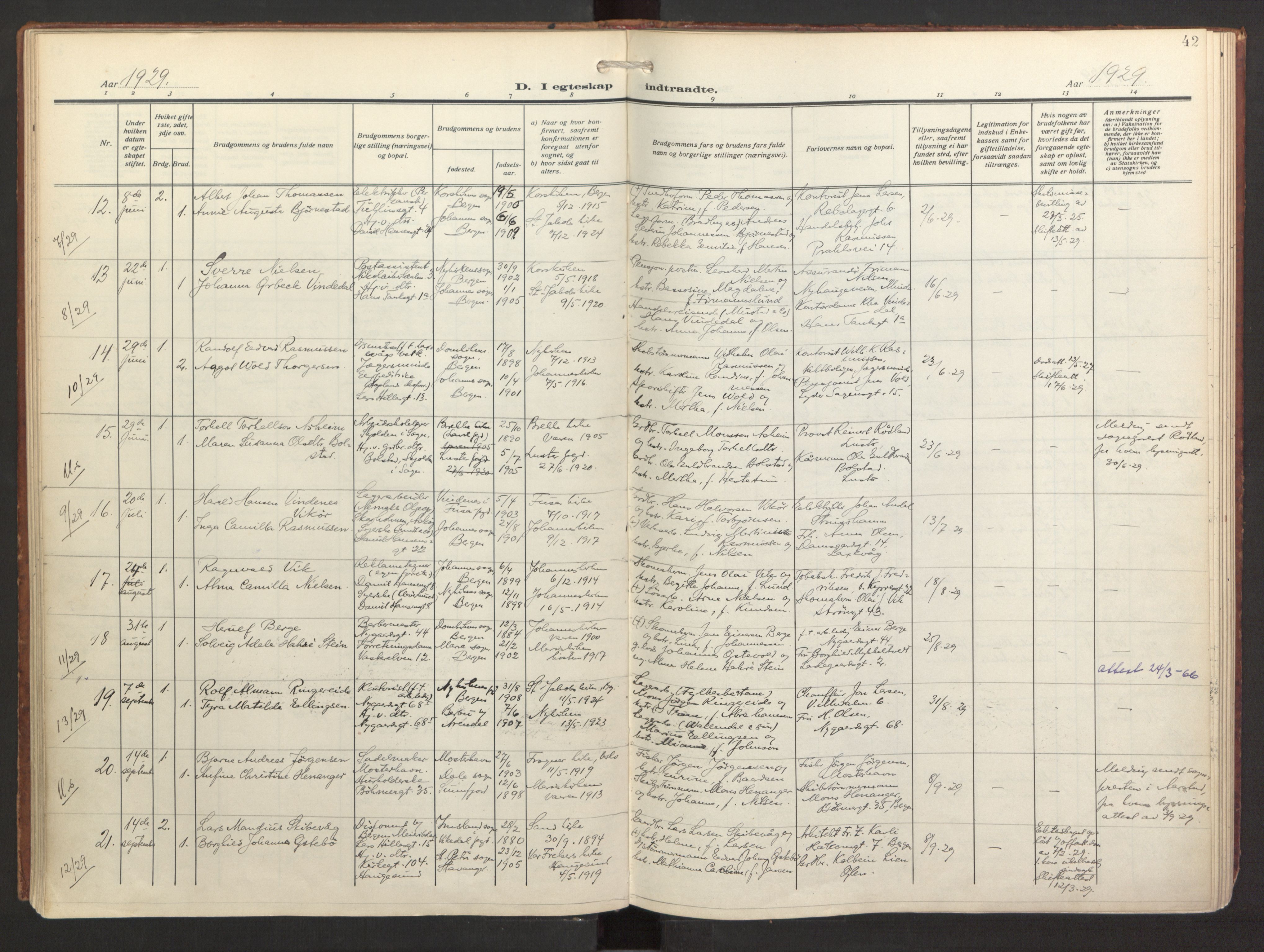 St. Jacob sokneprestembete, AV/SAB-A-78001/H/Haa/L0005: Ministerialbok nr. C 1, 1917-1951, s. 42