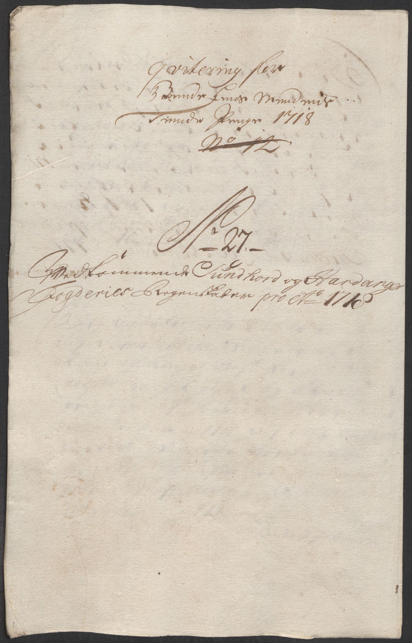 Rentekammeret inntil 1814, Reviderte regnskaper, Fogderegnskap, AV/RA-EA-4092/R48/L2995: Fogderegnskap Sunnhordland og Hardanger, 1718, s. 159