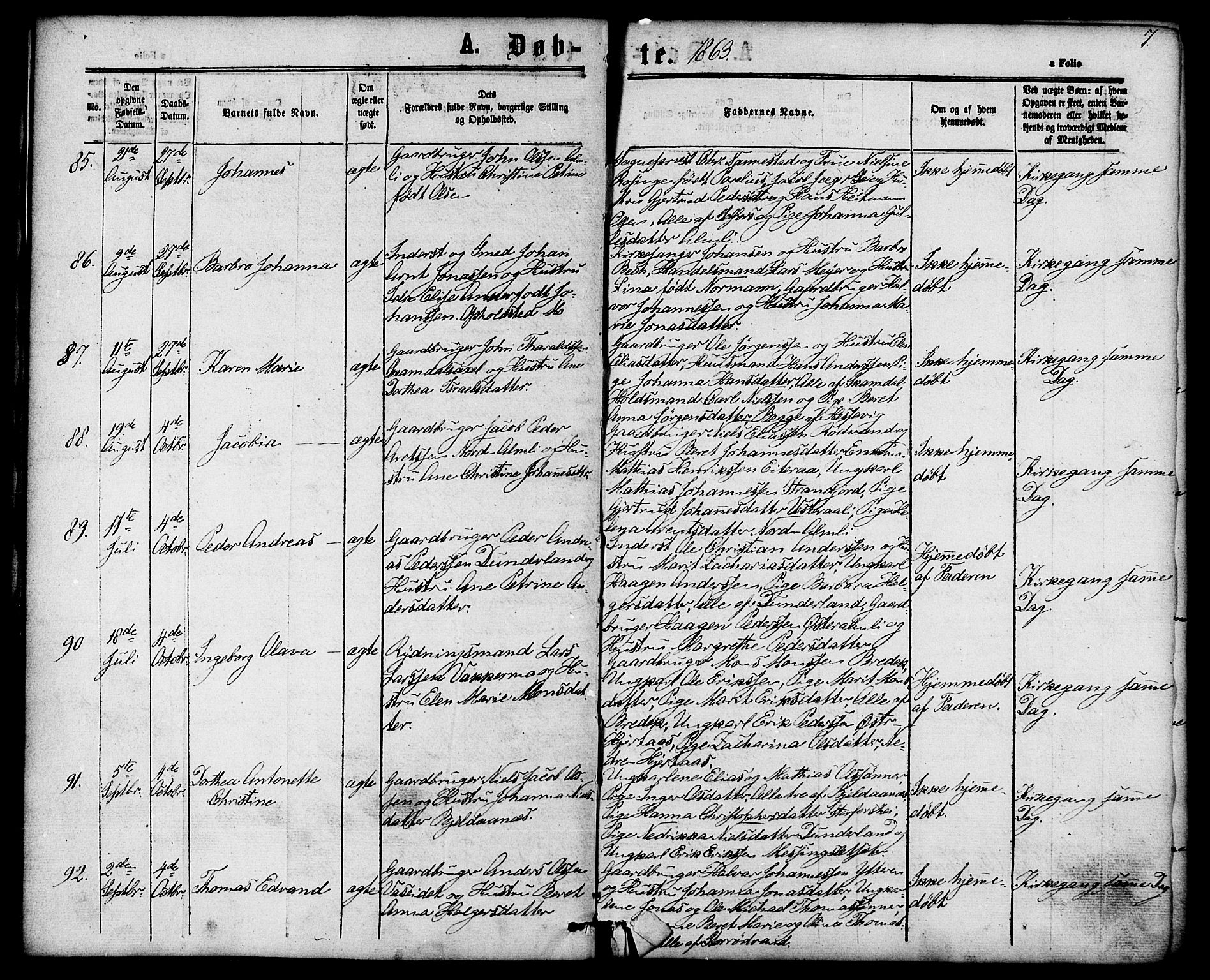 Ministerialprotokoller, klokkerbøker og fødselsregistre - Nordland, AV/SAT-A-1459/827/L0393: Ministerialbok nr. 827A05, 1863-1883, s. 7