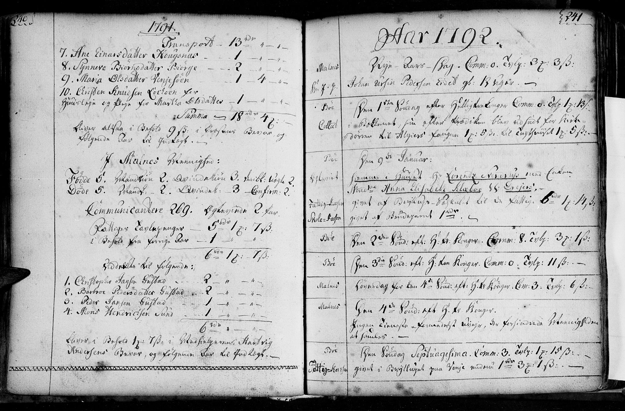 Ministerialprotokoller, klokkerbøker og fødselsregistre - Nordland, AV/SAT-A-1459/891/L1297: Ministerialbok nr. 891A02, 1759-1820, s. 340-341