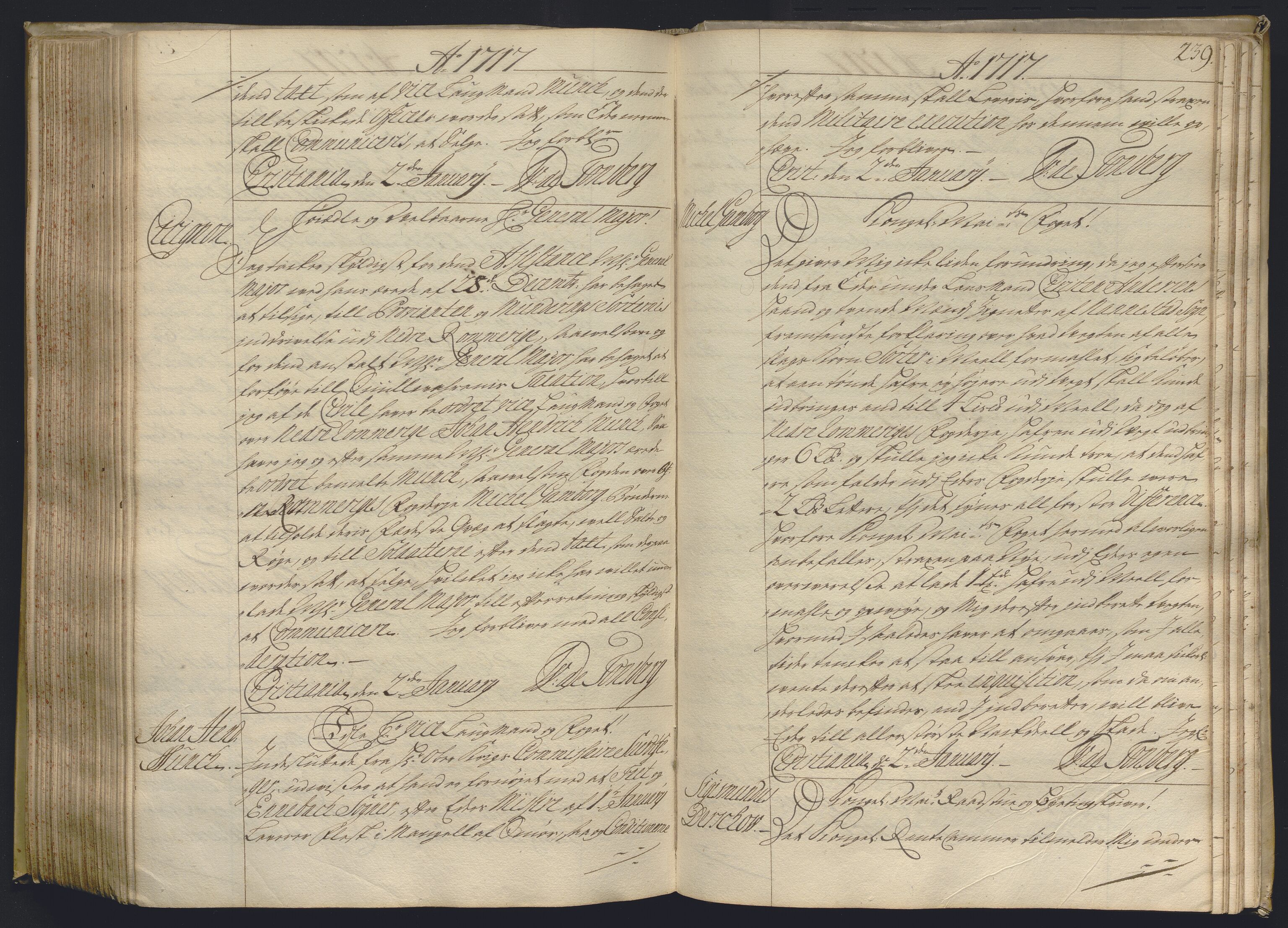 Kristiania stiftamt, AV/SAO-A-10386/B/Ba/L0004: Kopibok, 1715-1717, s. 238b-239a