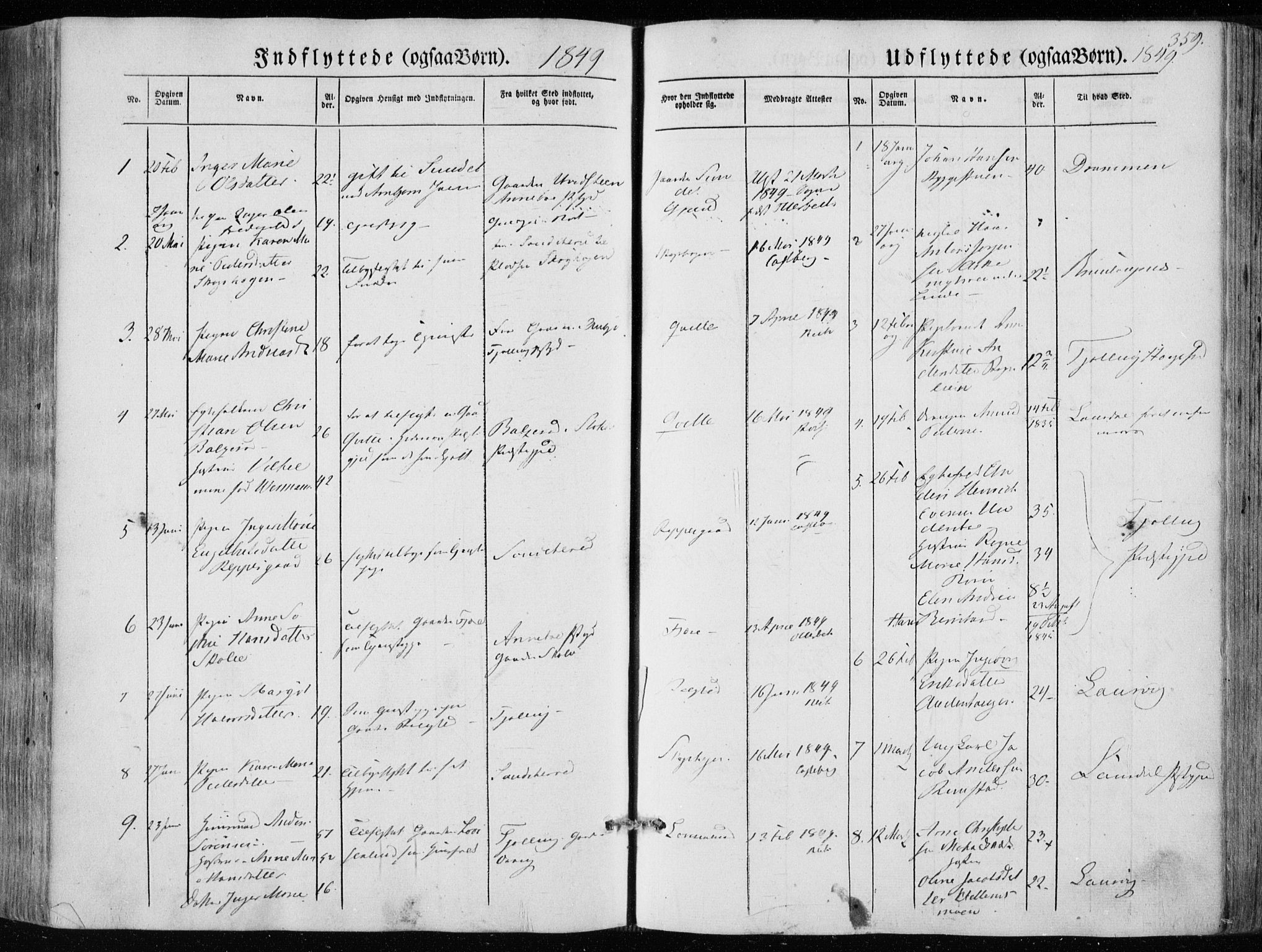 Hedrum kirkebøker, AV/SAKO-A-344/F/Fa/L0006: Ministerialbok nr. I 6, 1849-1857, s. 359