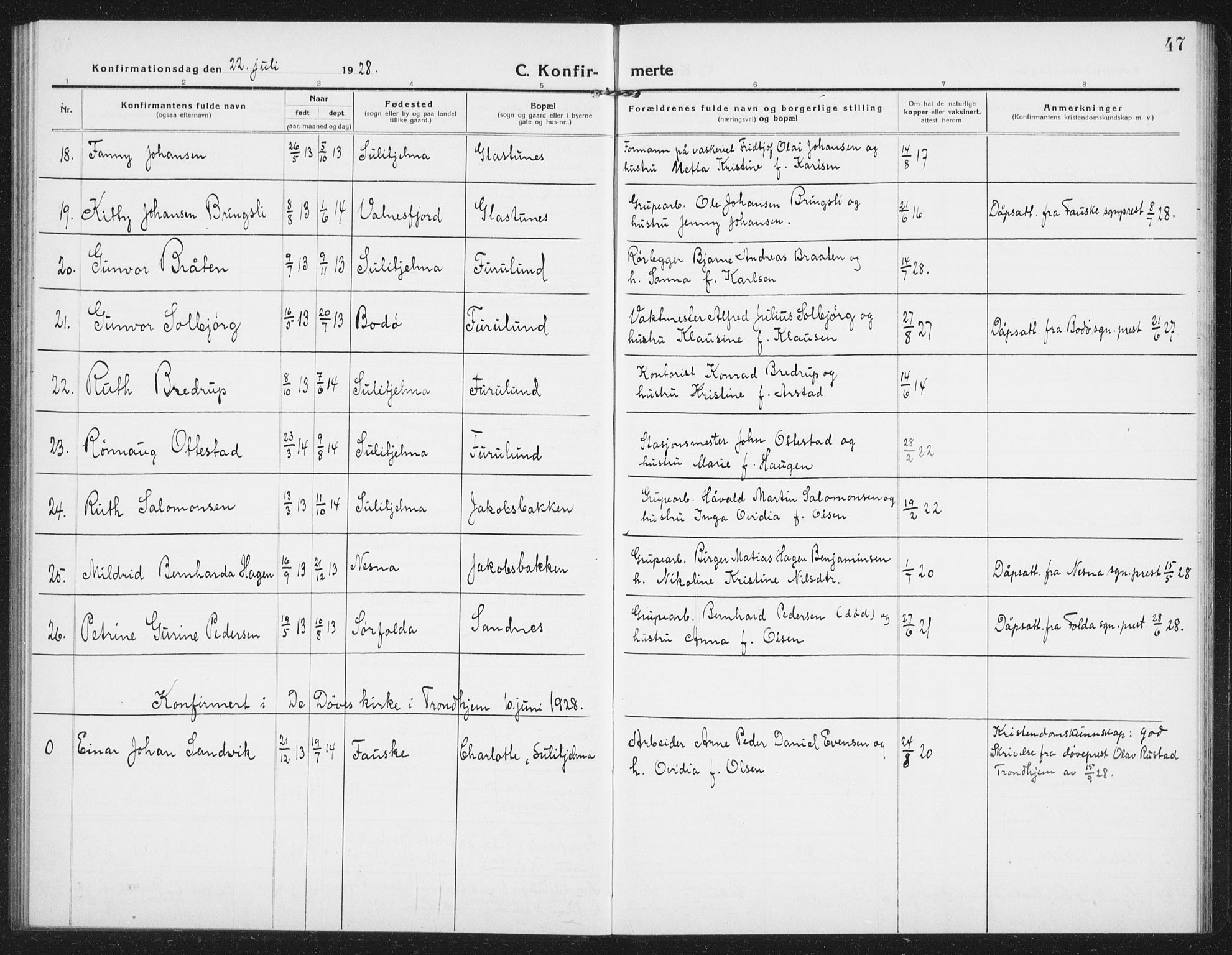 Ministerialprotokoller, klokkerbøker og fødselsregistre - Nordland, AV/SAT-A-1459/850/L0717: Klokkerbok nr. 850C01, 1915-1941, s. 47