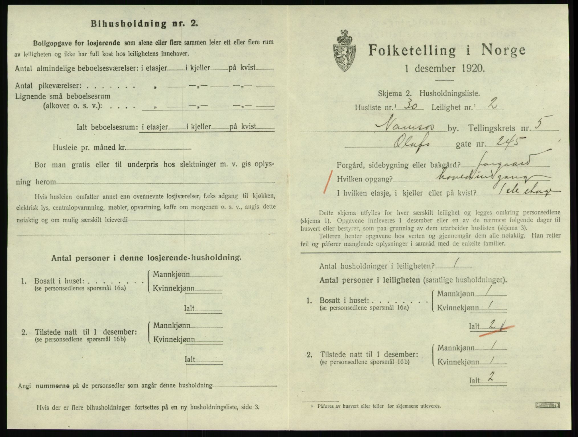 SAT, Folketelling 1920 for 1703 Namsos ladested, 1920, s. 1715