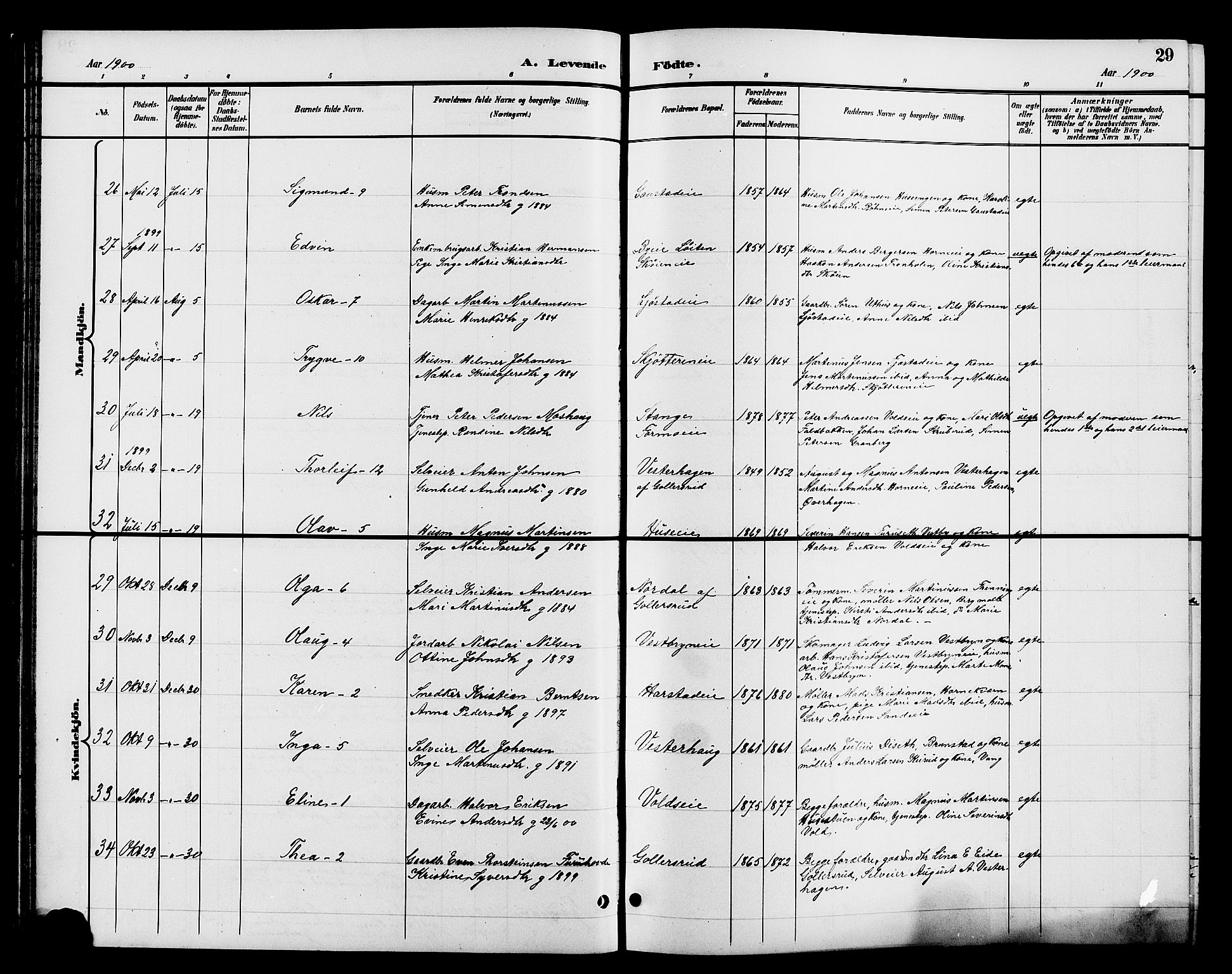 Romedal prestekontor, AV/SAH-PREST-004/L/L0012: Klokkerbok nr. 12, 1896-1914, s. 29