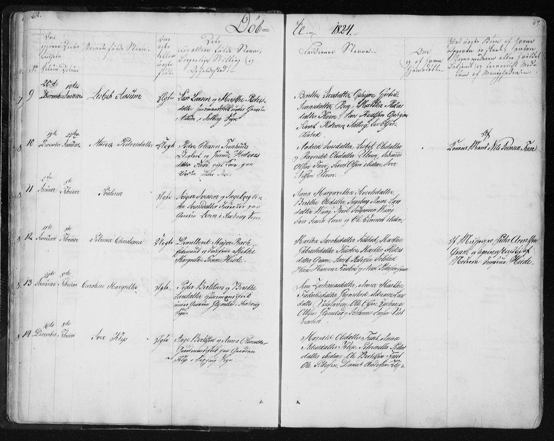 Ministerialprotokoller, klokkerbøker og fødselsregistre - Nord-Trøndelag, AV/SAT-A-1458/730/L0276: Ministerialbok nr. 730A05, 1822-1830, s. 68-69