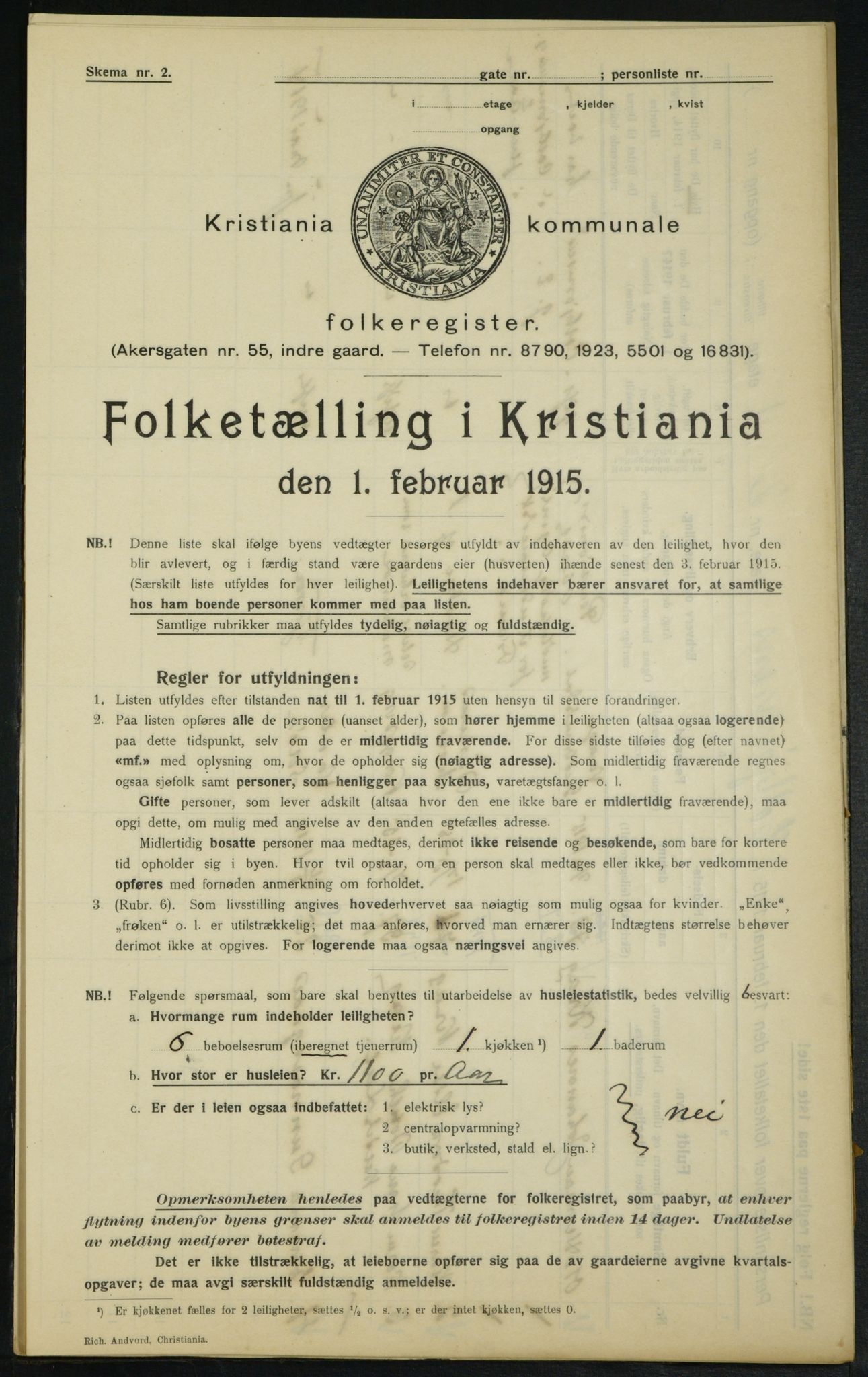 OBA, Kommunal folketelling 1.2.1915 for Kristiania, 1915, s. 12904