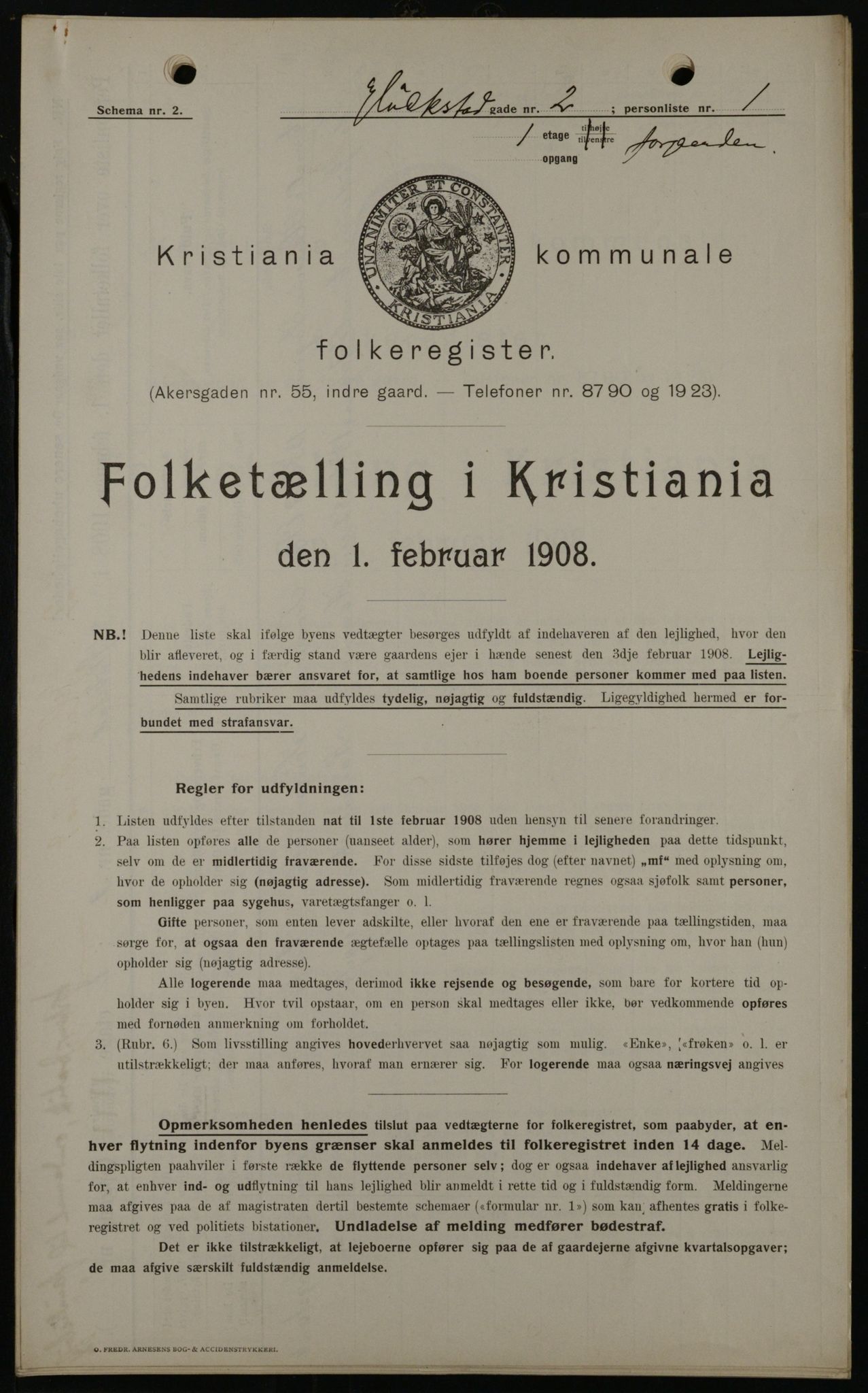 OBA, Kommunal folketelling 1.2.1908 for Kristiania kjøpstad, 1908, s. 26425