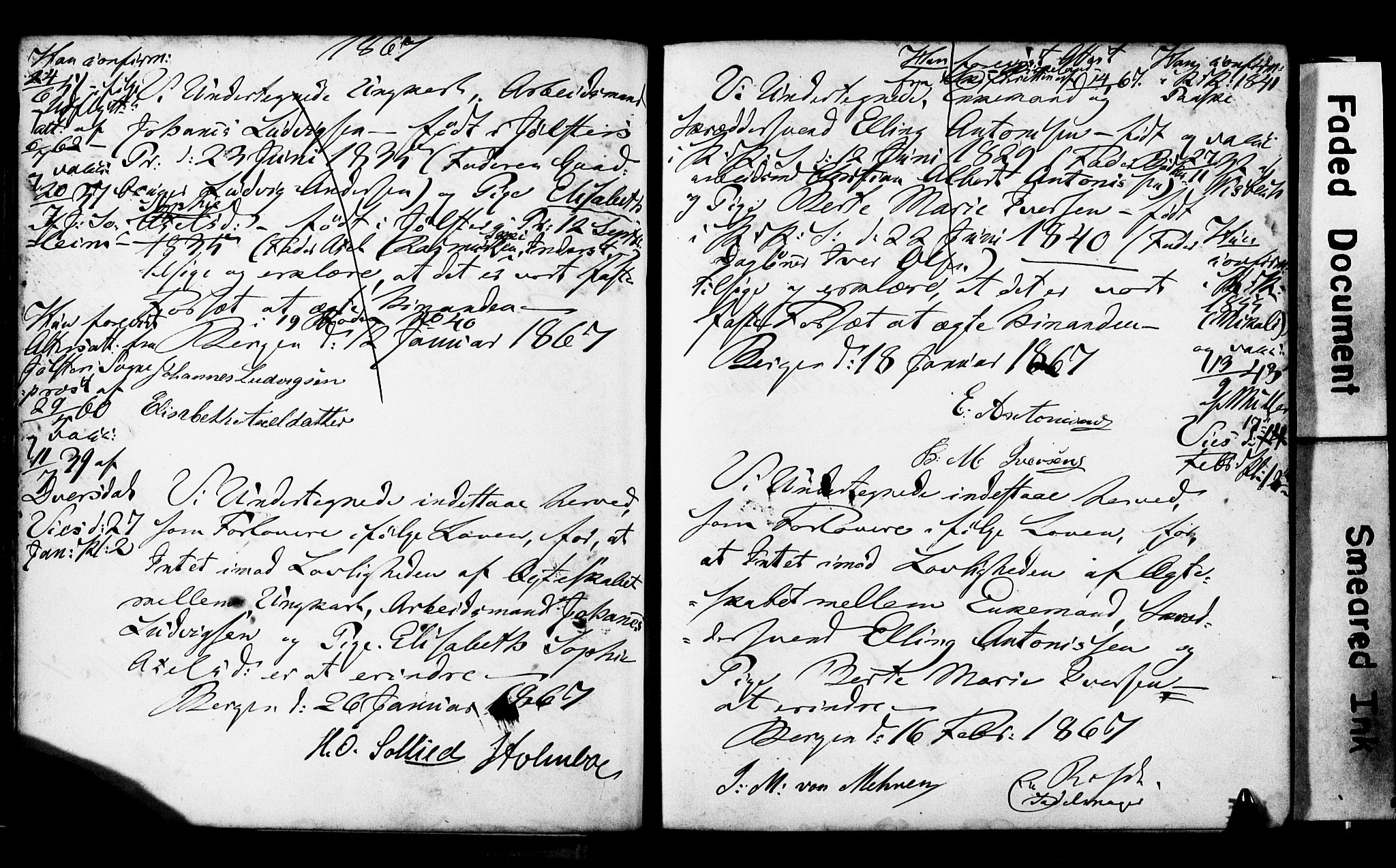Korskirken sokneprestembete, SAB/A-76101: Forlovererklæringer nr. II.5.3, 1865-1871, s. 56