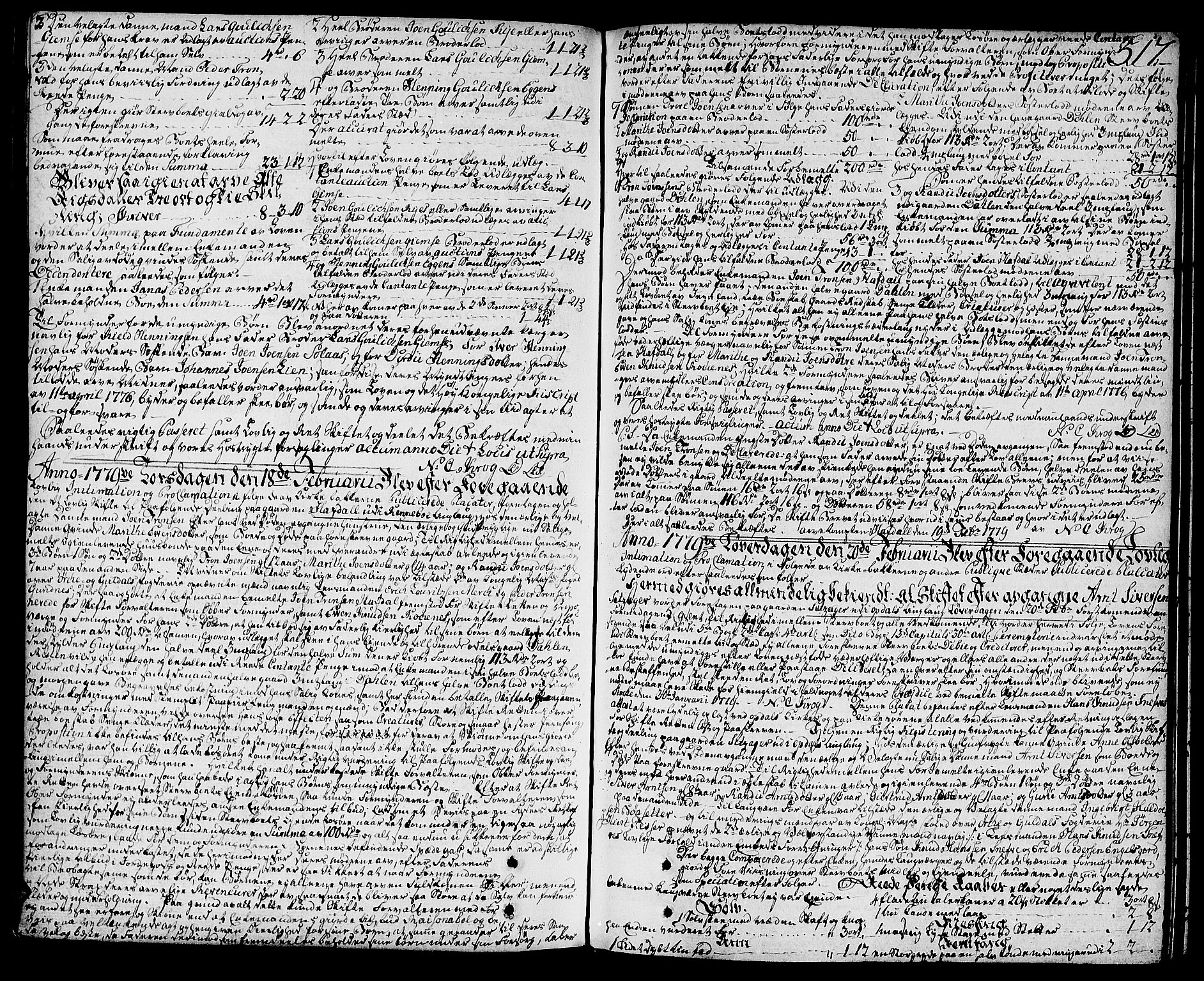 Orkdal sorenskriveri, SAT/A-4169/1/3/3Aa/L0007: Skifteprotokoller, 1767-1782, s. 516b-517a