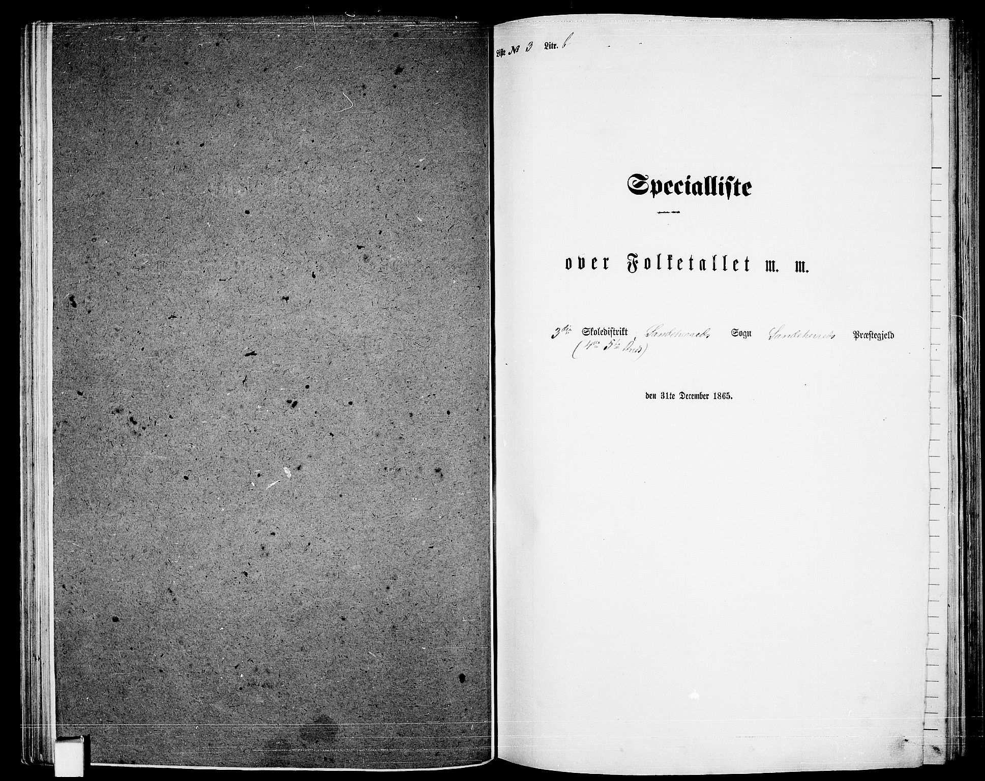 RA, Folketelling 1865 for 0724L Sandeherred prestegjeld, Sandeherred sokn, 1865, s. 88