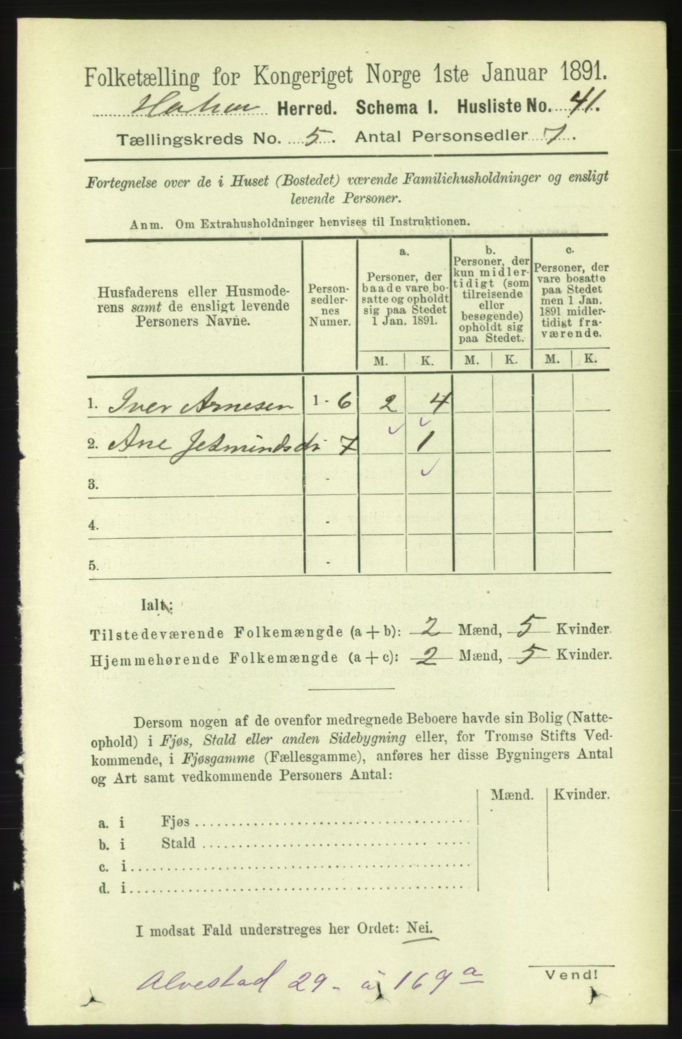 RA, Folketelling 1891 for 1534 Haram herred, 1891, s. 2371