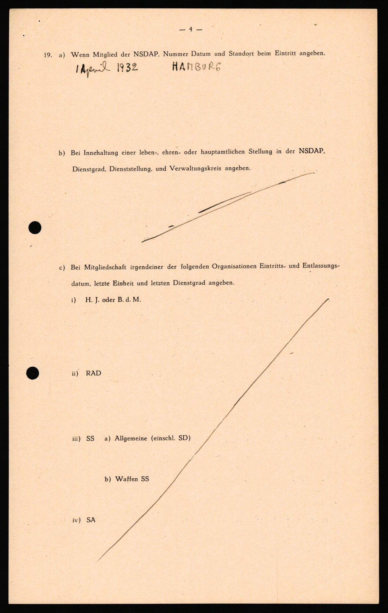 Forsvaret, Forsvarets overkommando II, RA/RAFA-3915/D/Db/L0032: CI Questionaires. Tyske okkupasjonsstyrker i Norge. Tyskere., 1945-1946, s. 200