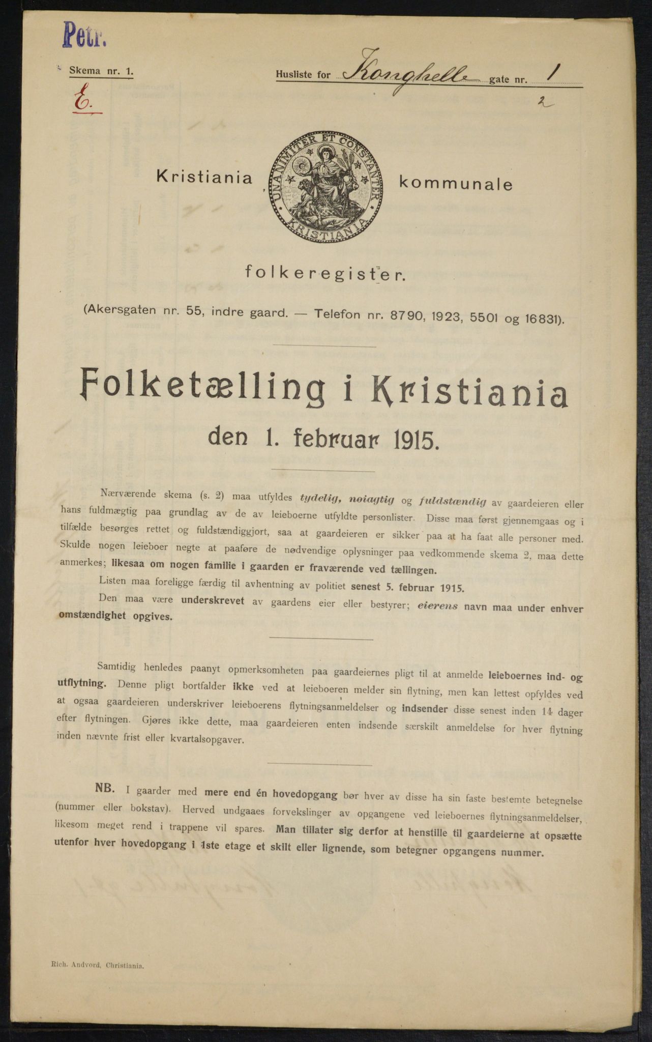 OBA, Kommunal folketelling 1.2.1915 for Kristiania, 1915, s. 52171