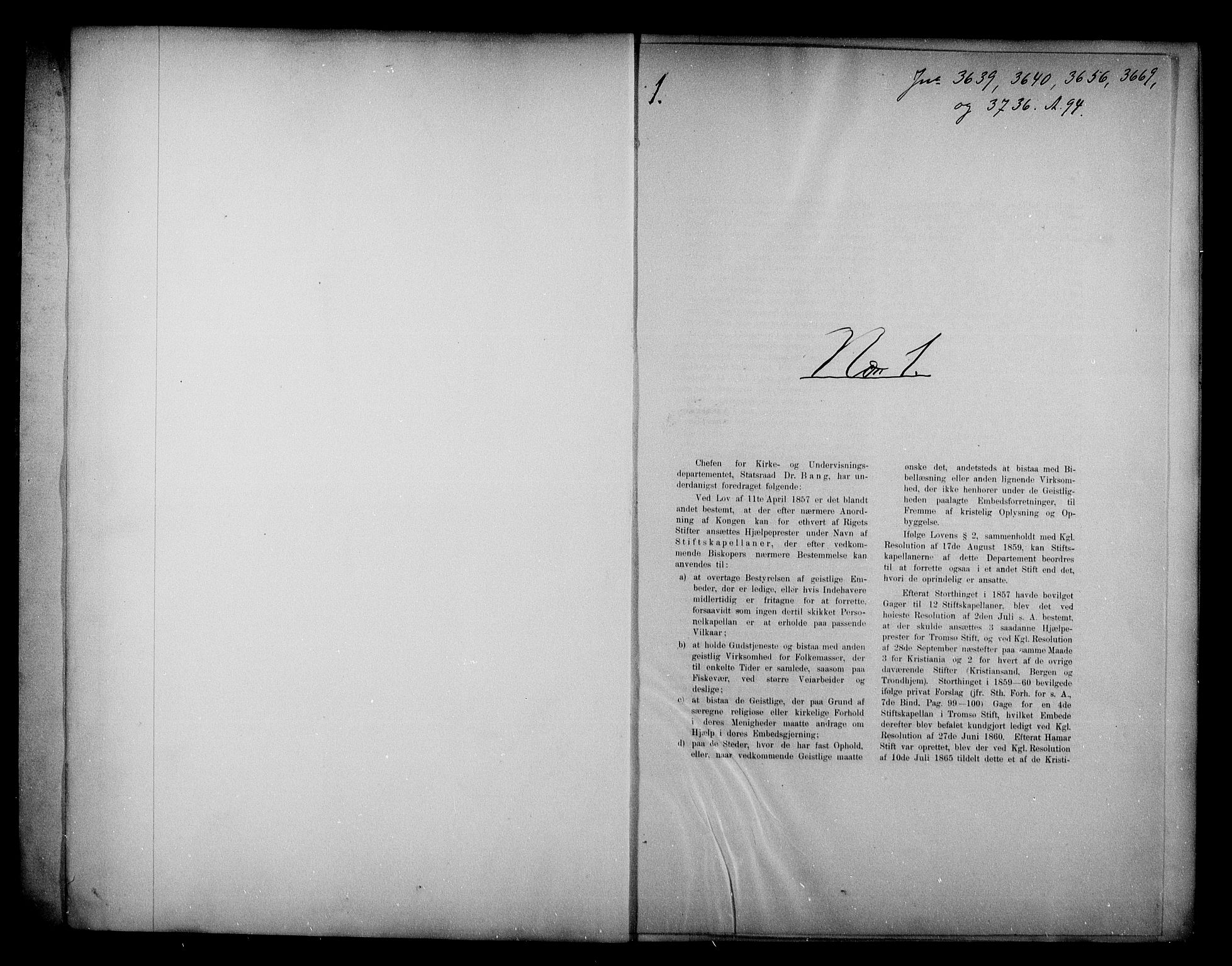 Kirke- og undervisningsdepartementet, Kontoret  for kirke og geistlighet A, RA/S-1007/A/Aa/L0256: Referatprotokoll bd. 1. Ref.nr. 1-172, 1895