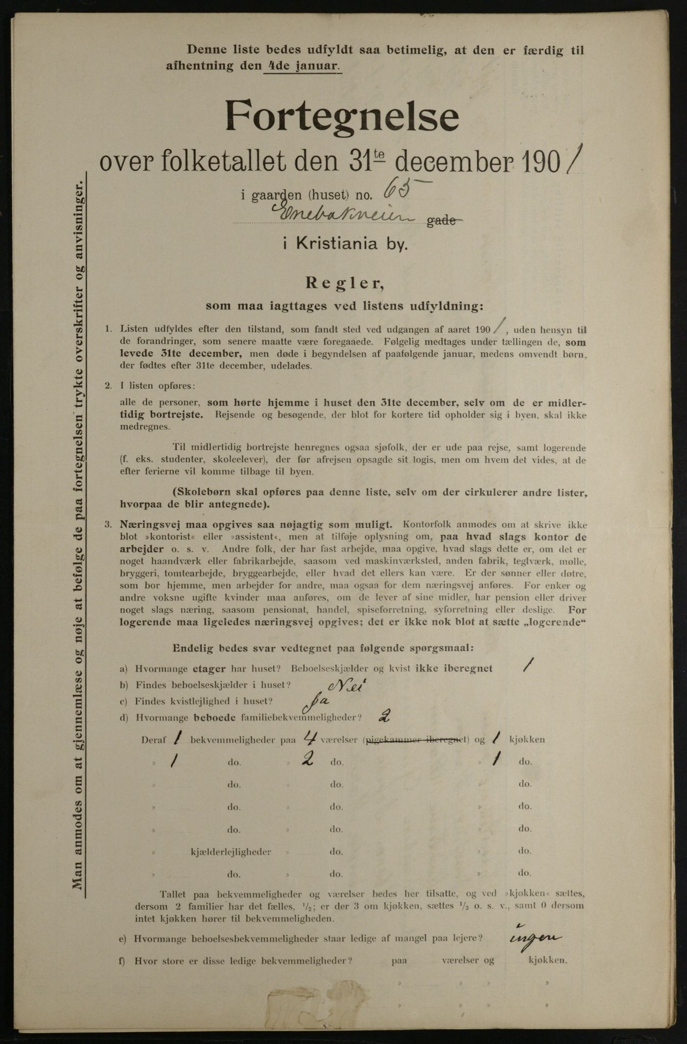 OBA, Kommunal folketelling 31.12.1901 for Kristiania kjøpstad, 1901, s. 3441