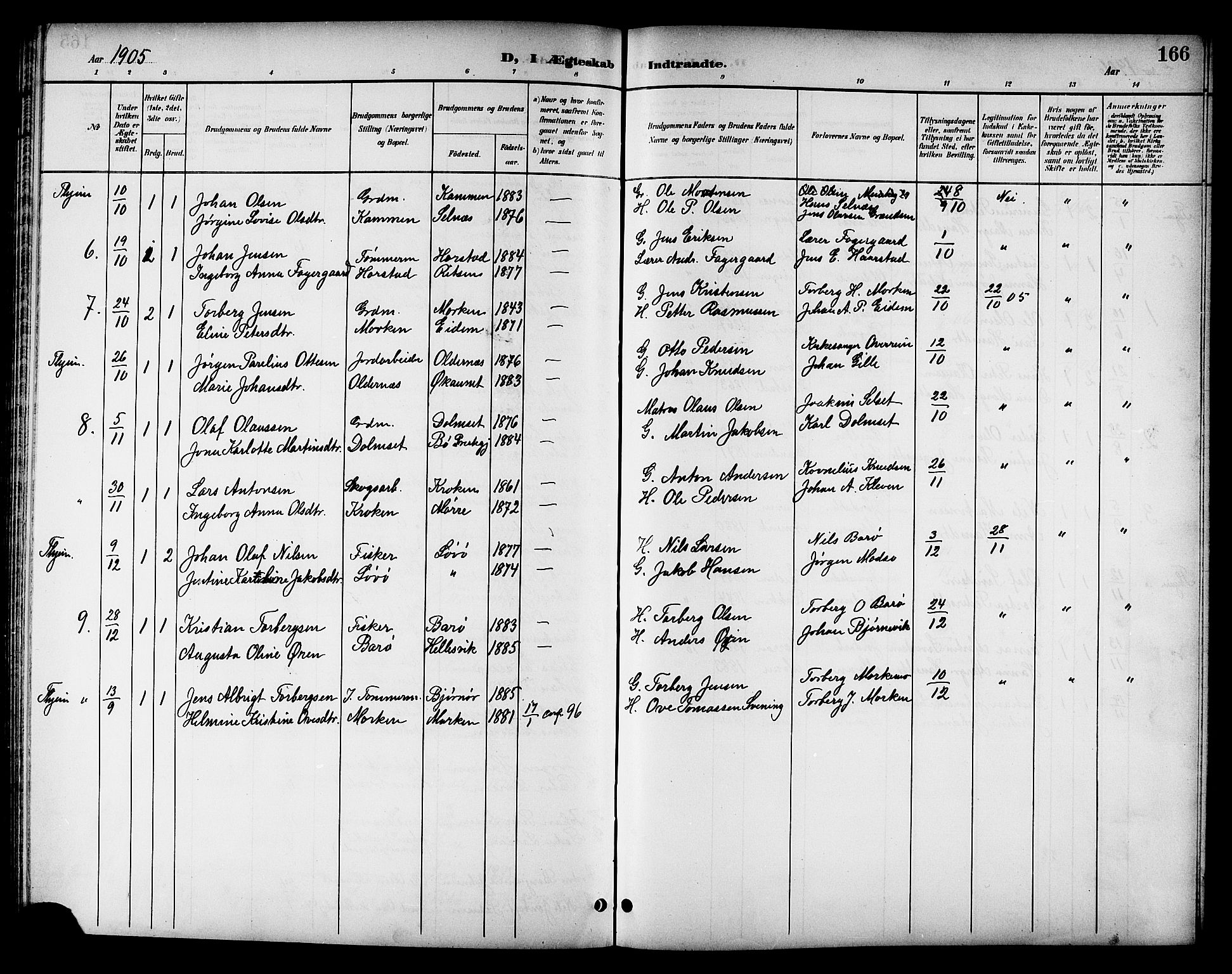 Ministerialprotokoller, klokkerbøker og fødselsregistre - Sør-Trøndelag, AV/SAT-A-1456/655/L0688: Klokkerbok nr. 655C04, 1899-1922, s. 166