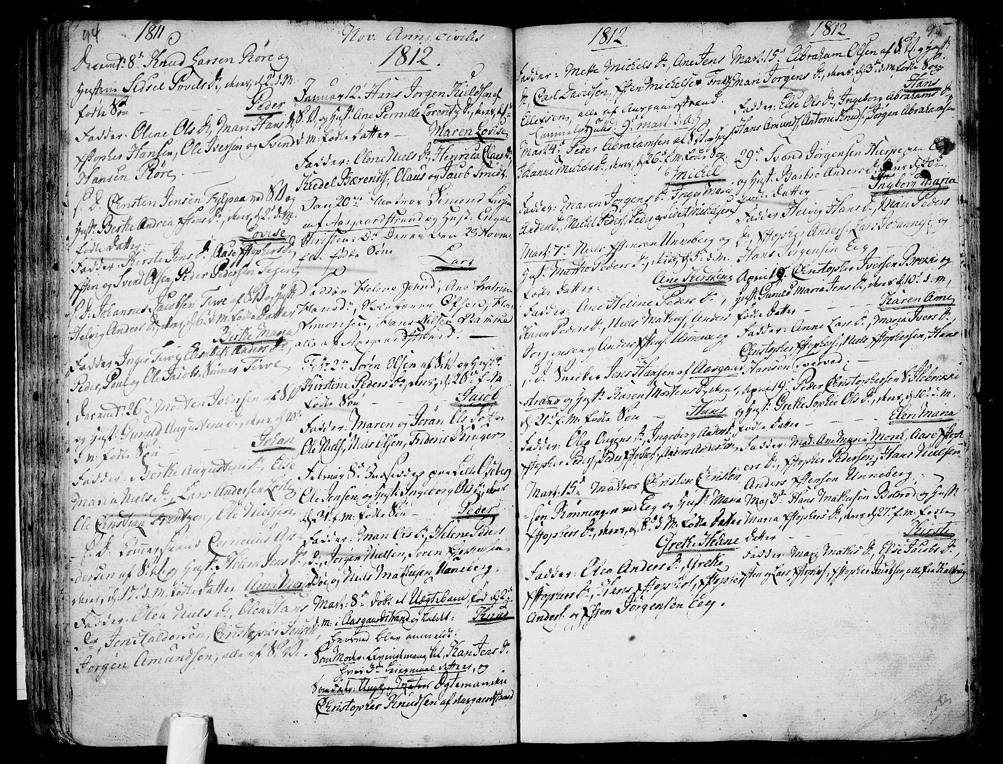 Sem kirkebøker, AV/SAKO-A-5/F/Fb/L0003: Ministerialbok nr. II 3, 1792-1814, s. 94-95