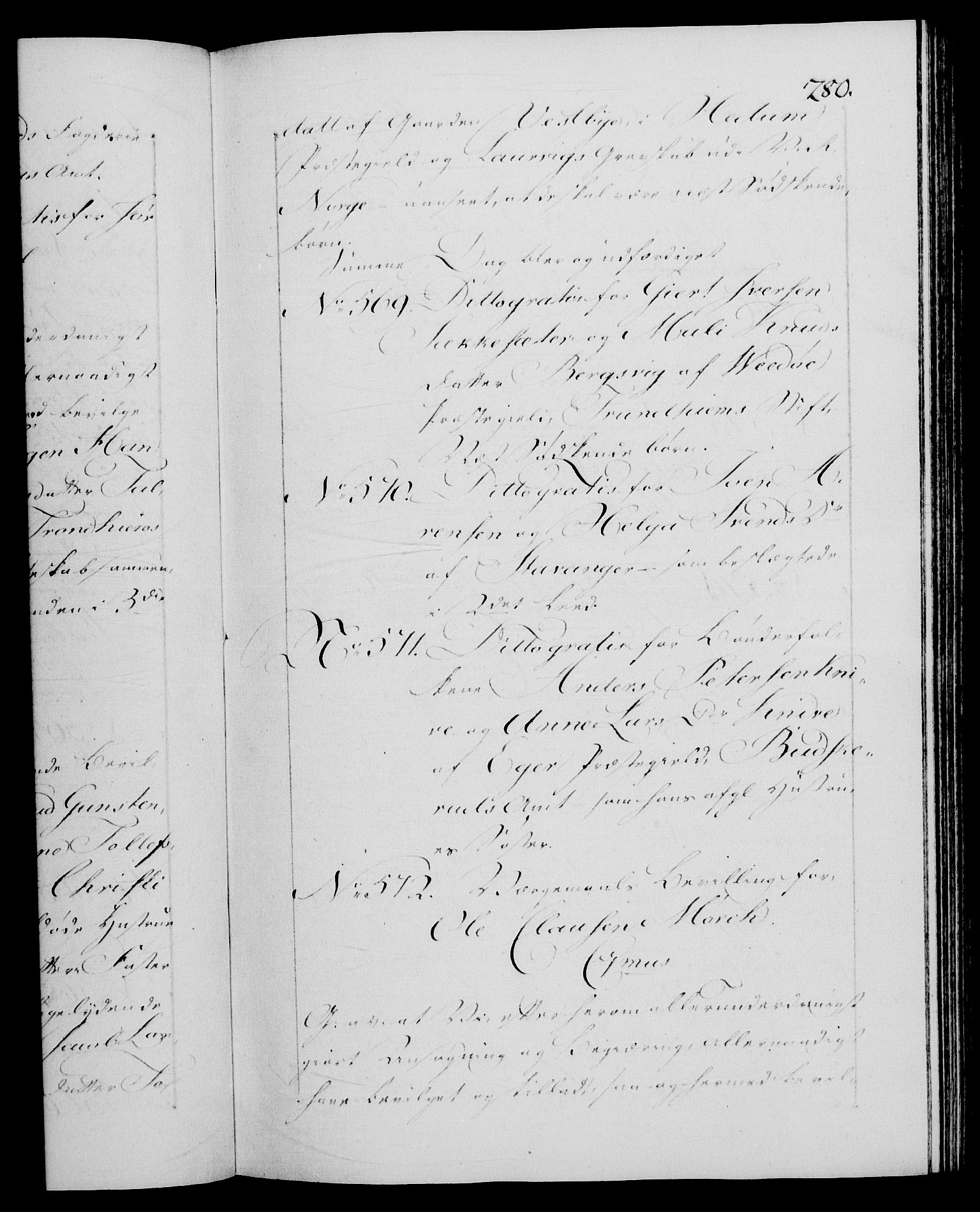 Danske Kanselli 1572-1799, RA/EA-3023/F/Fc/Fca/Fcaa/L0057: Norske registre, 1797, s. 280a