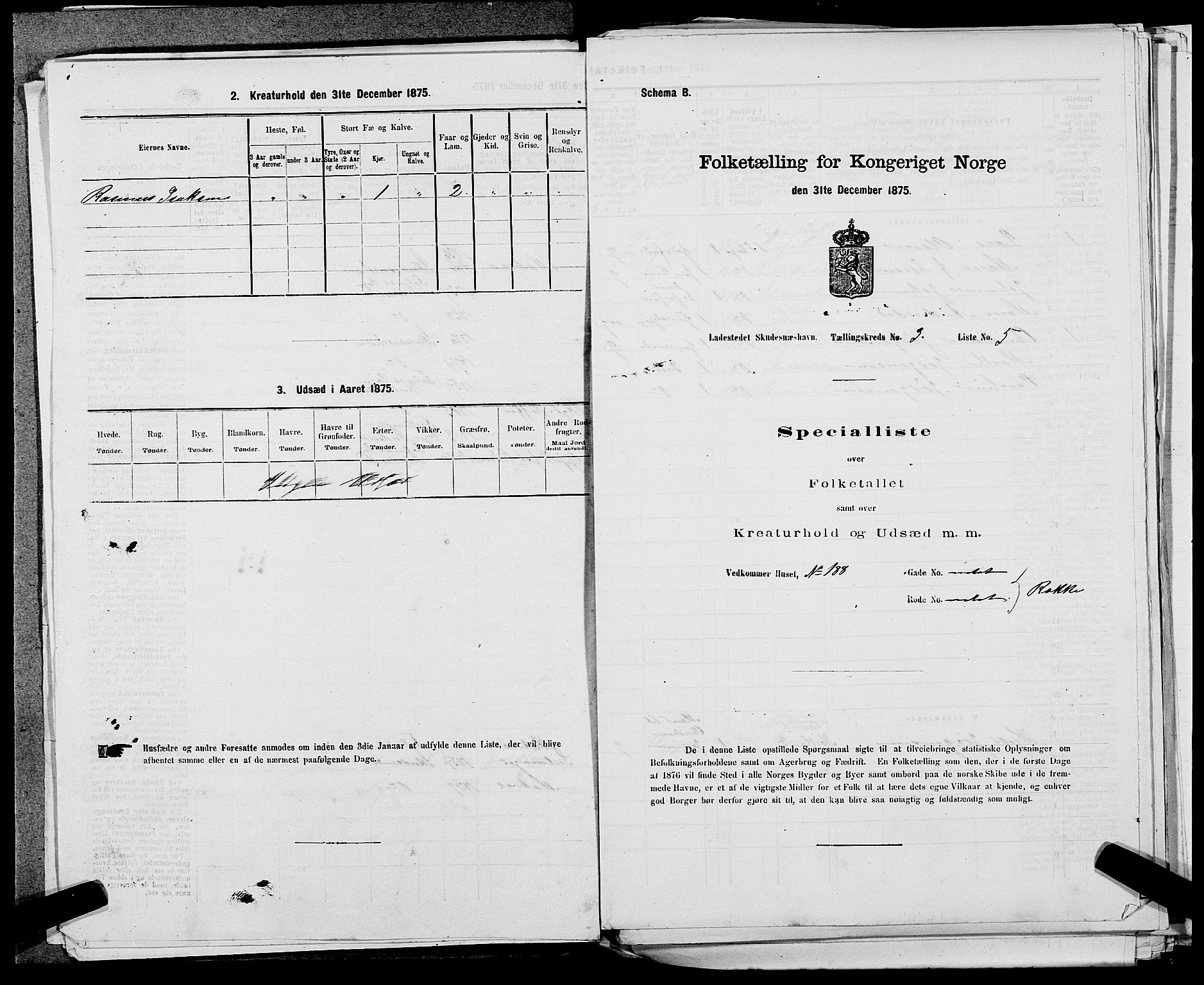 SAST, Folketelling 1875 for 1104B Skudenes prestegjeld, Skudeneshavn ladested, 1875, s. 263