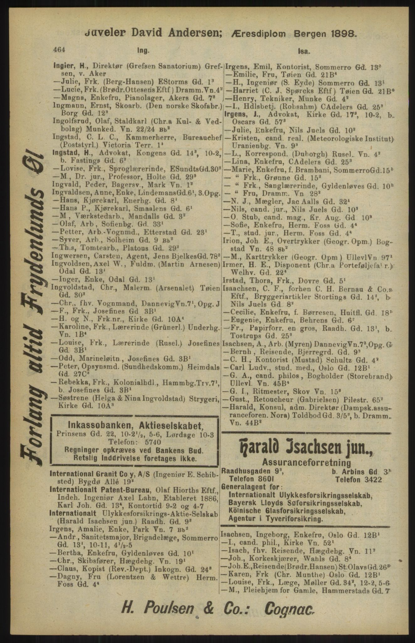 Kristiania/Oslo adressebok, PUBL/-, 1904, s. 464