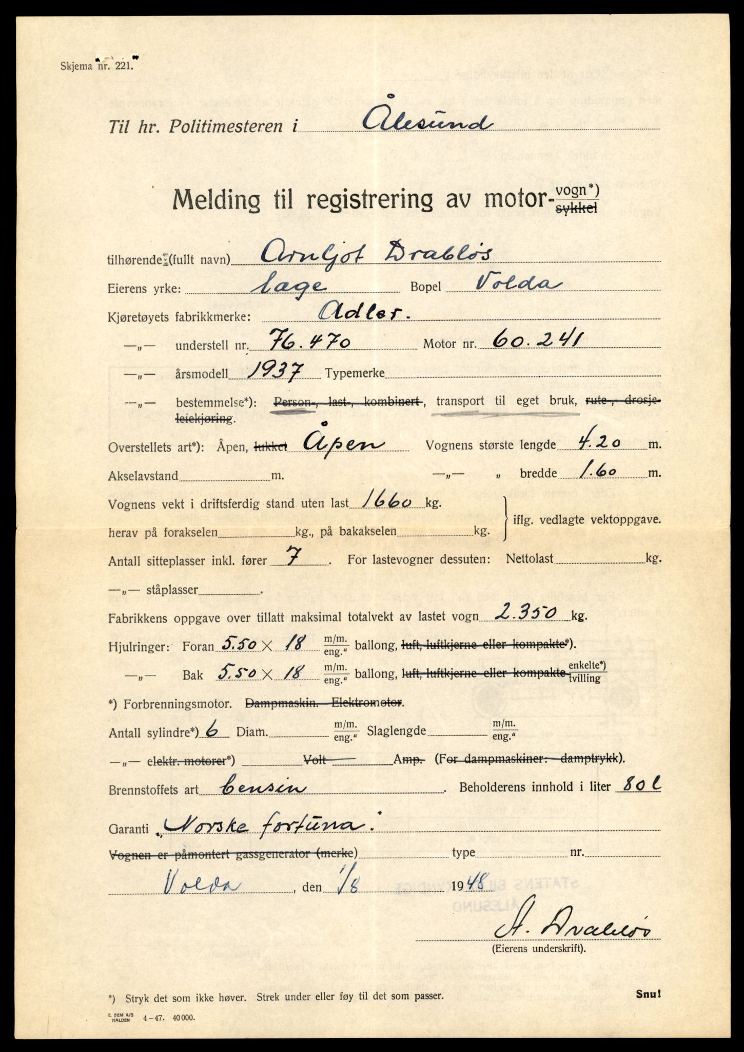Møre og Romsdal vegkontor - Ålesund trafikkstasjon, AV/SAT-A-4099/F/Fe/L0022: Registreringskort for kjøretøy T 10584 - T 10694, 1927-1998, s. 2279