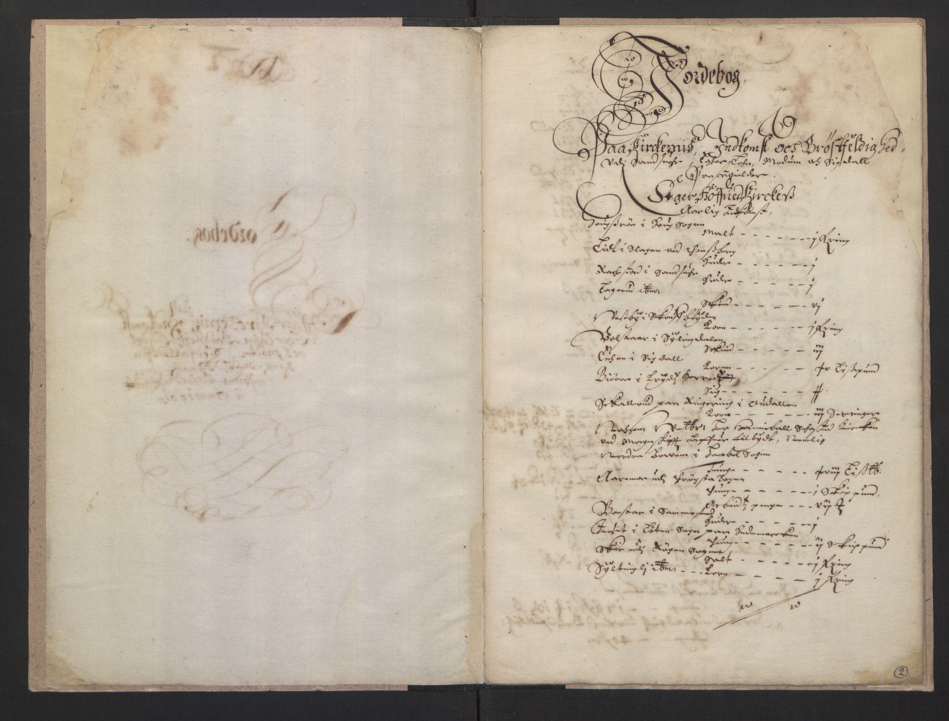 Rentekammeret inntil 1814, Realistisk ordnet avdeling, AV/RA-EA-4070/L/L0016/0004: Tønsberg lagdømme. Eiker, Modum, Sigdal og Sandsvær: / Jordebok over kirkenes inntekter i Eiker, Modum, Sigdal og Sandsvær, 1661, s. 1b-2a