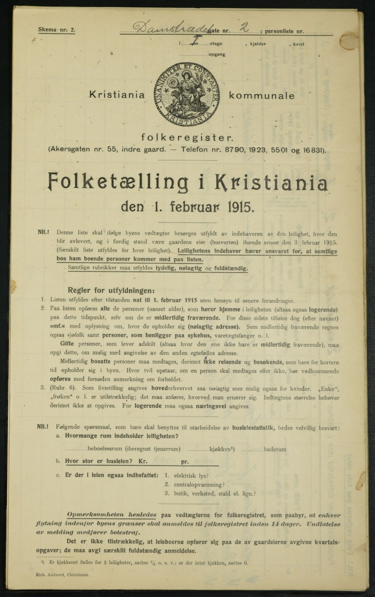 OBA, Kommunal folketelling 1.2.1915 for Kristiania, 1915, s. 14389