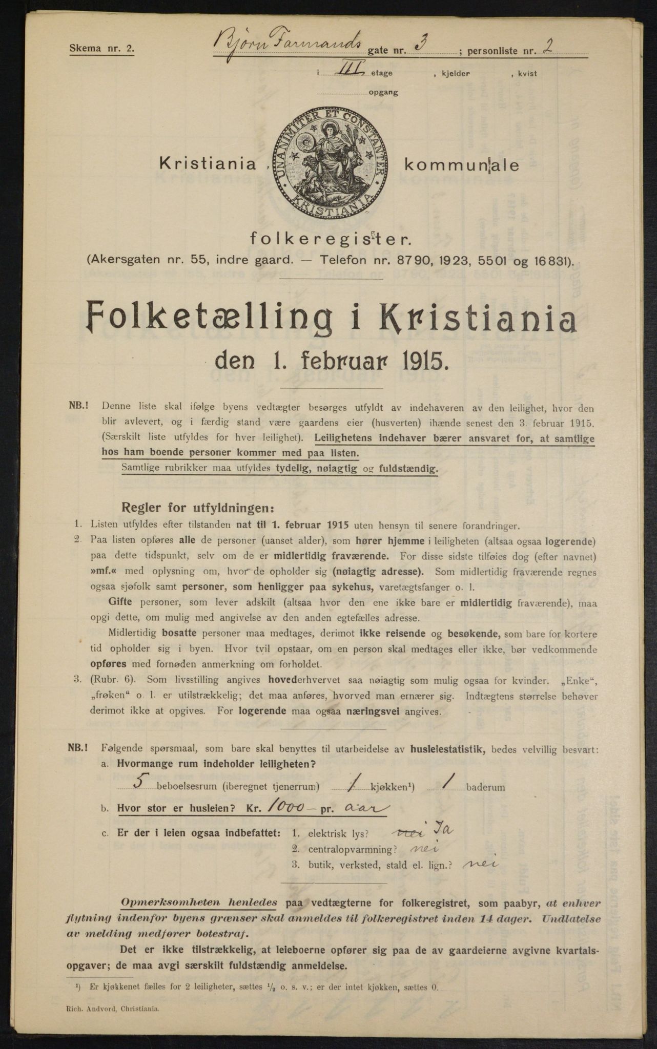 OBA, Kommunal folketelling 1.2.1915 for Kristiania, 1915, s. 6624