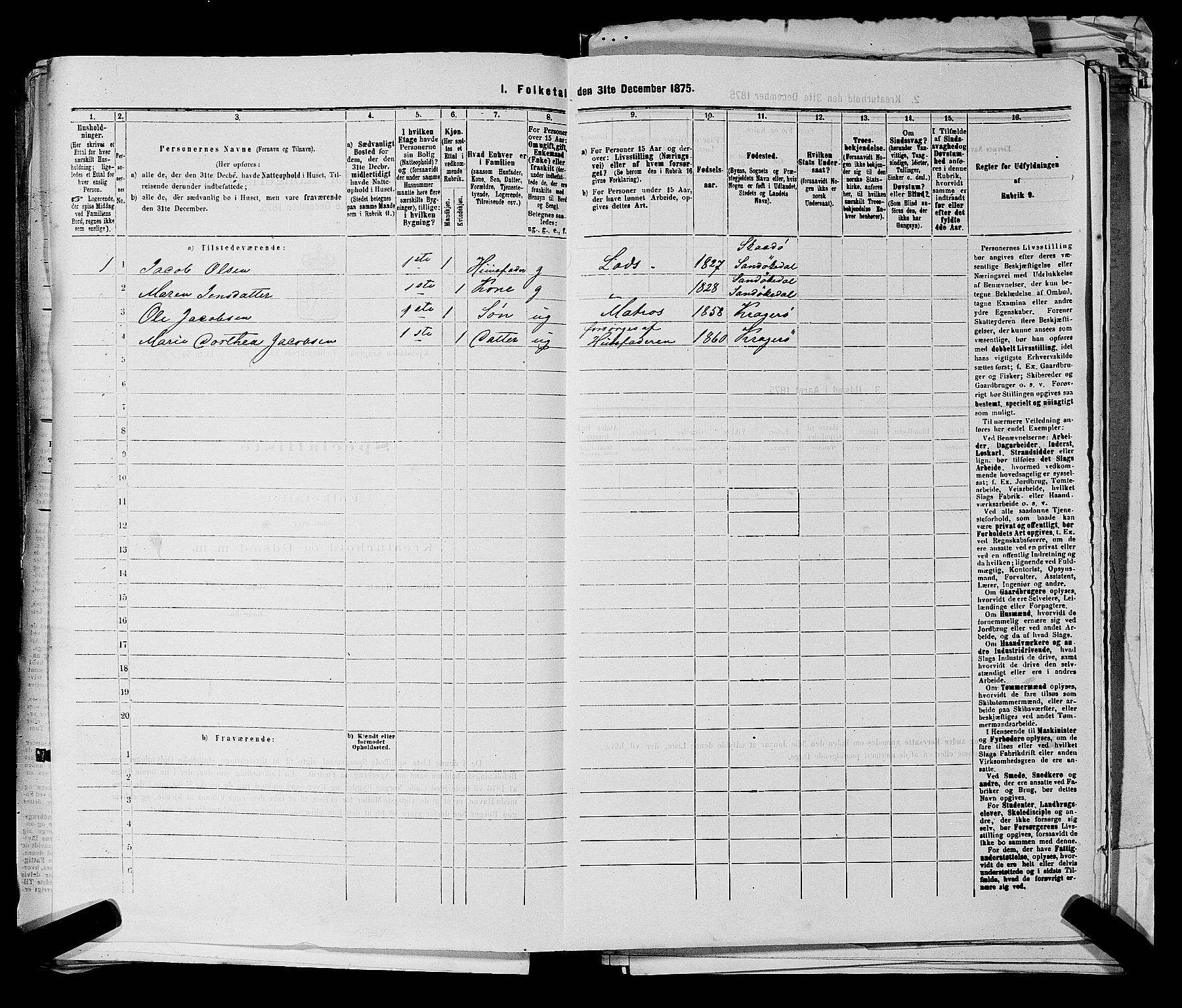 SAKO, Folketelling 1875 for 0801P Kragerø prestegjeld, 1875, s. 654
