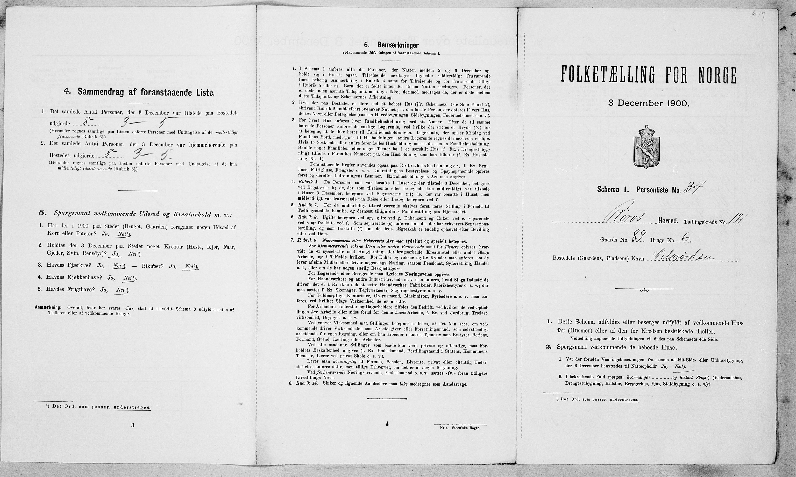 SAT, Folketelling 1900 for 1640 Røros herred, 1900, s. 1356