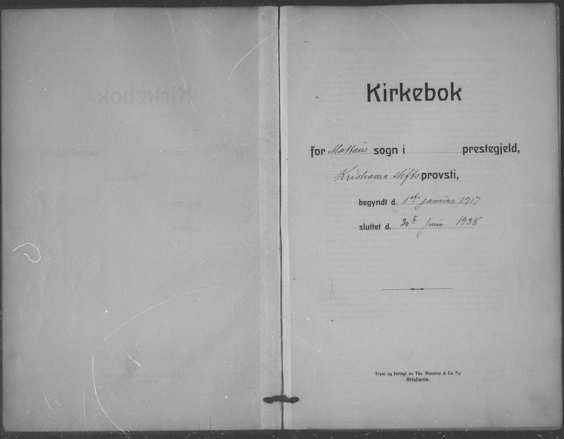 Matteus prestekontor Kirkebøker, SAO/A-10870/F/Fa/L0001: Ministerialbok nr. 1, 1917-1938