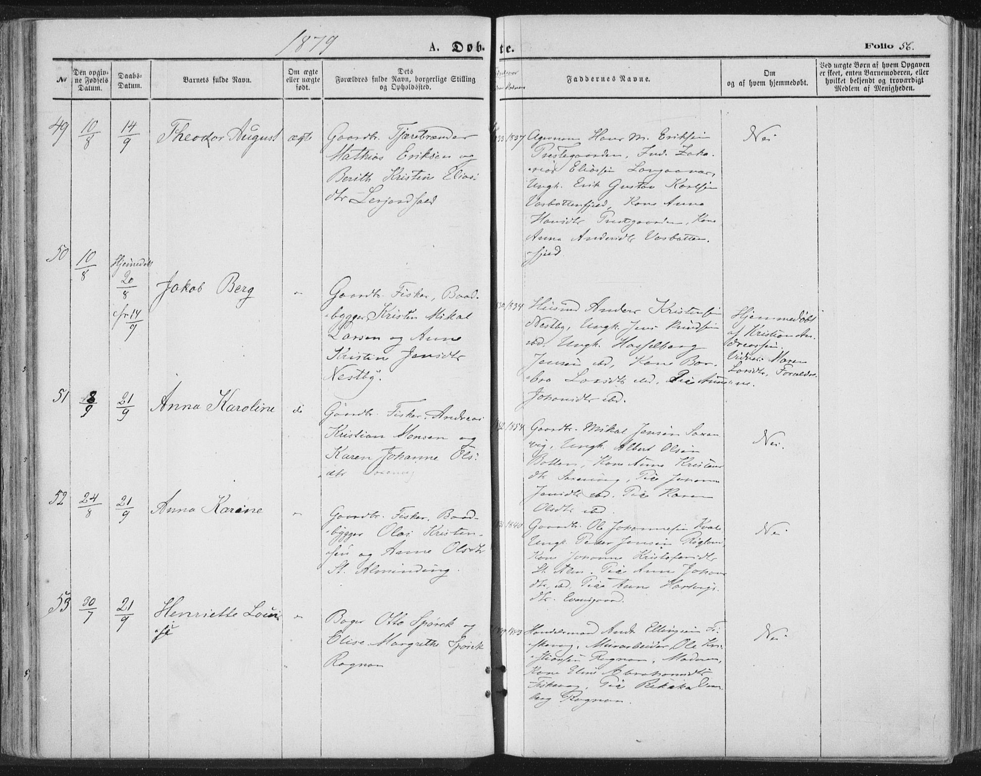 Ministerialprotokoller, klokkerbøker og fødselsregistre - Nordland, AV/SAT-A-1459/847/L0668: Ministerialbok nr. 847A08, 1872-1886, s. 56