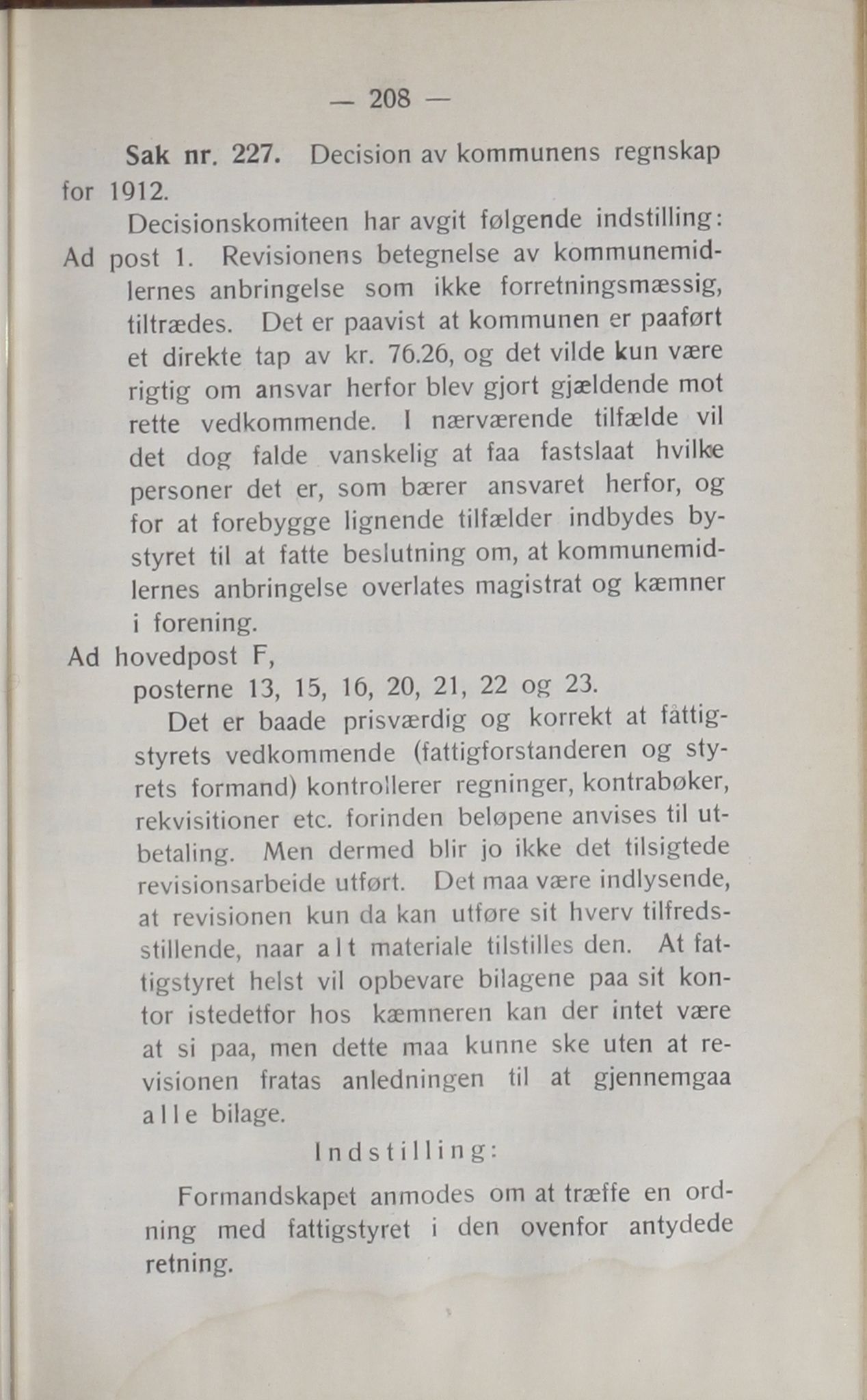 Narvik kommune. Formannskap , AIN/K-18050.150/A/Ab/L0005: Møtebok, 1915