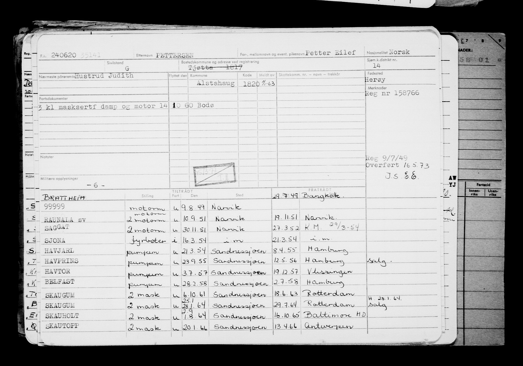 Direktoratet for sjømenn, AV/RA-S-3545/G/Gb/L0182: Hovedkort, 1920, s. 443