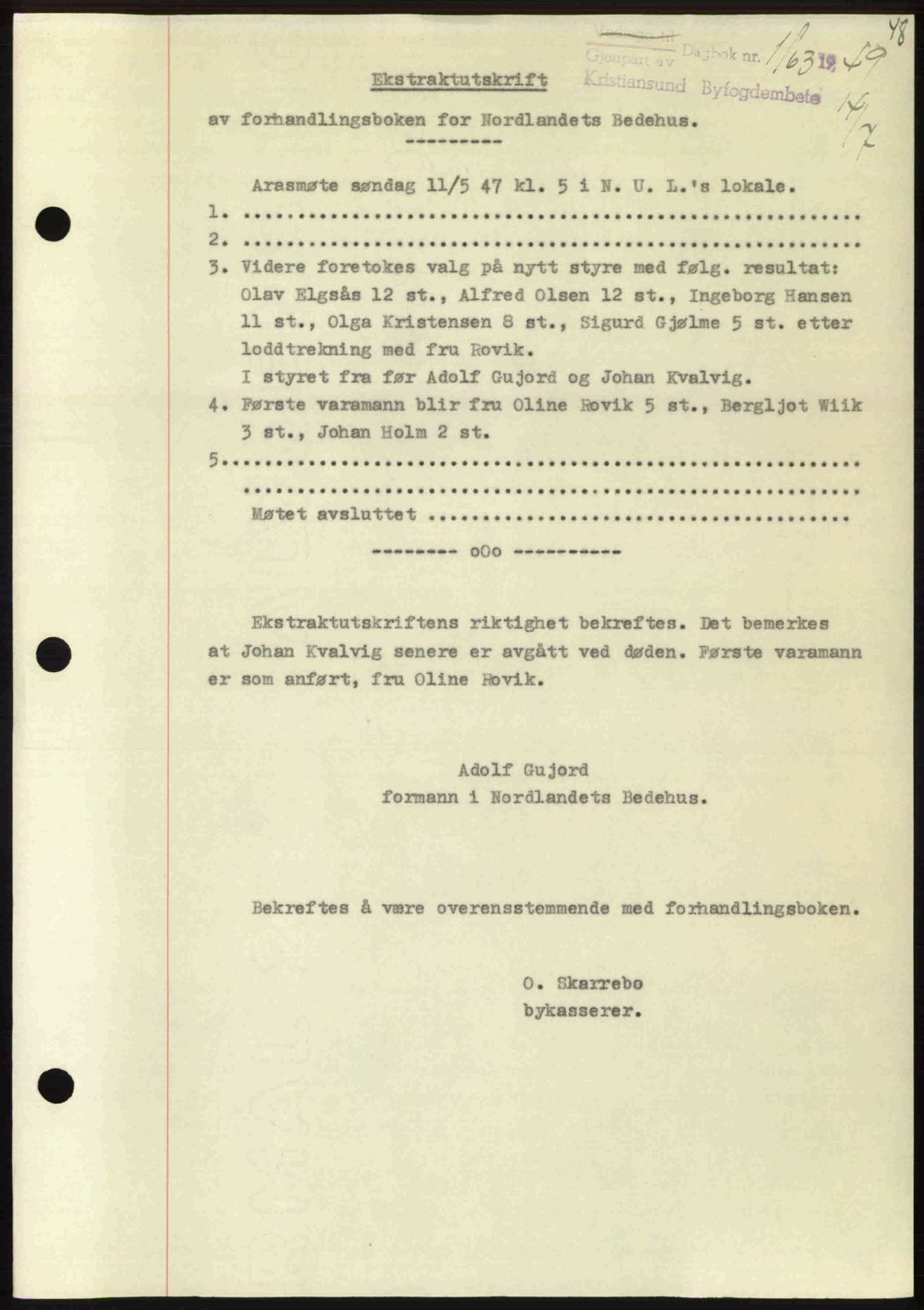 Kristiansund byfogd, AV/SAT-A-4587/A/27: Pantebok nr. 46, 1949-1950, Dagboknr: 1163/1949