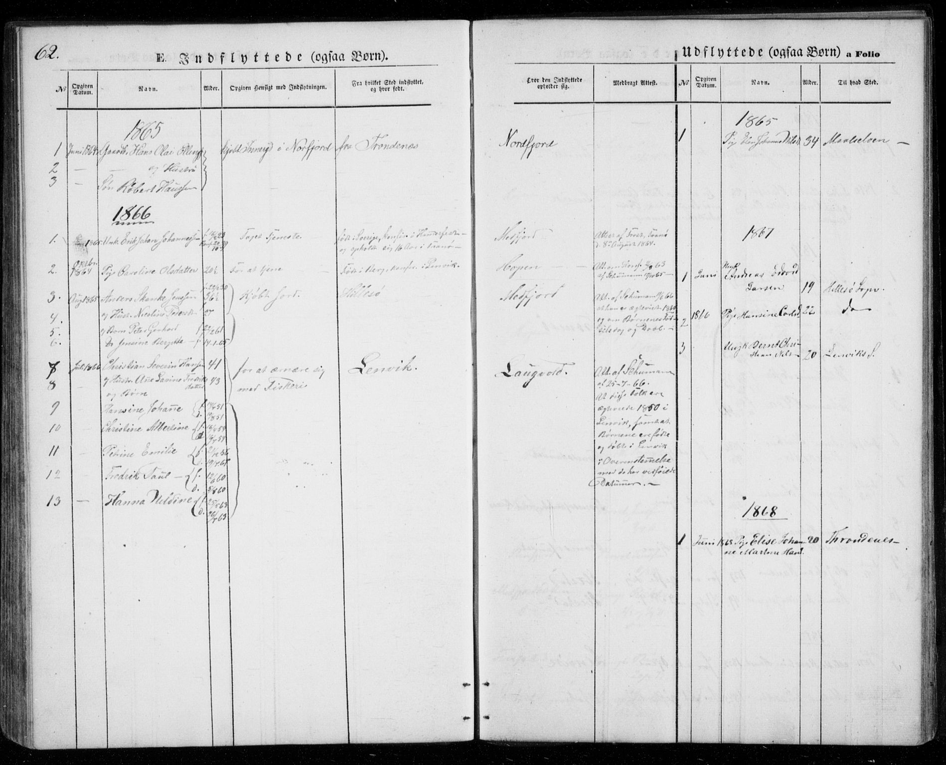 Berg sokneprestkontor, SATØ/S-1318/G/Ga/Gab/L0002klokker: Klokkerbok nr. 2, 1851-1874, s. 62