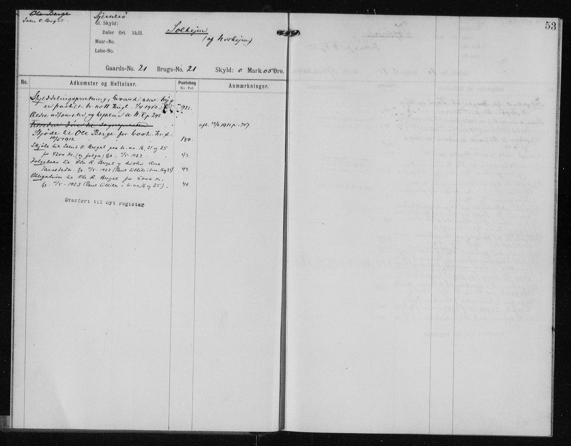 Ryfylke tingrett, AV/SAST-A-100055/001/II/IIA/L0033: Panteregister nr. II A 33, 1914, s. 53