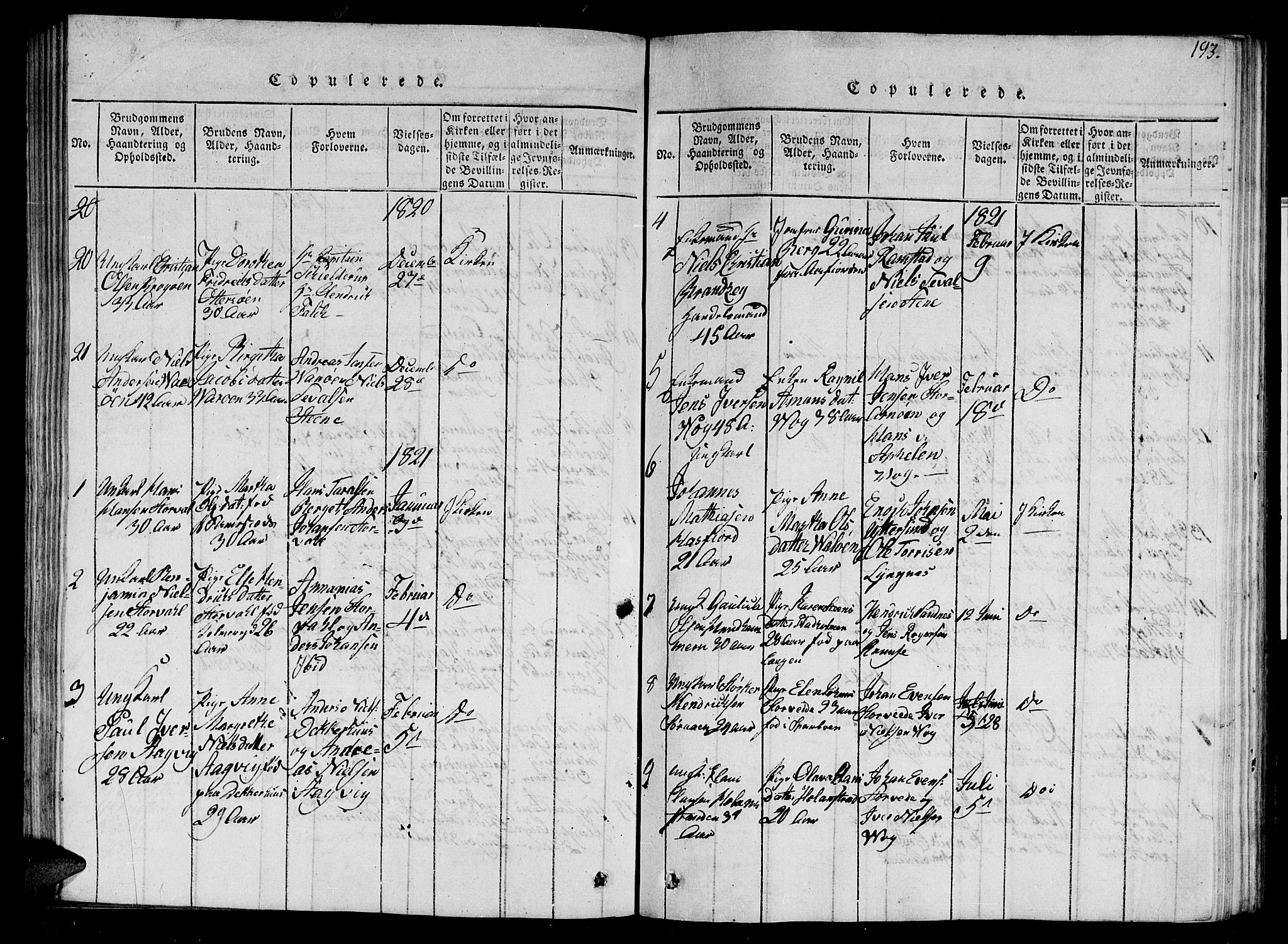 Ministerialprotokoller, klokkerbøker og fødselsregistre - Nord-Trøndelag, SAT/A-1458/784/L0679: Klokkerbok nr. 784C01 /1, 1816-1822, s. 193