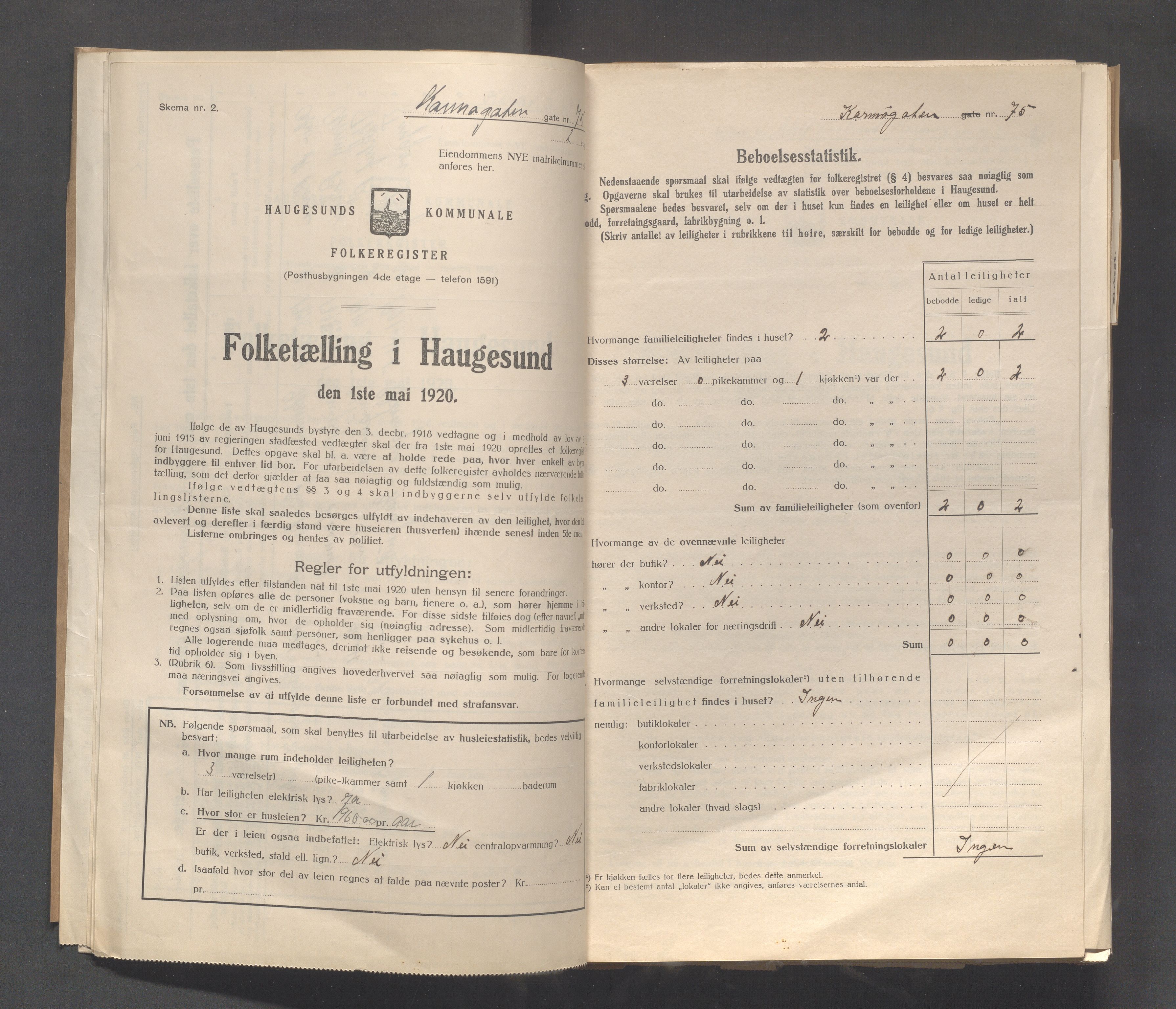 IKAR, Kommunal folketelling 1.5.1920 for Haugesund, 1920, s. 2473